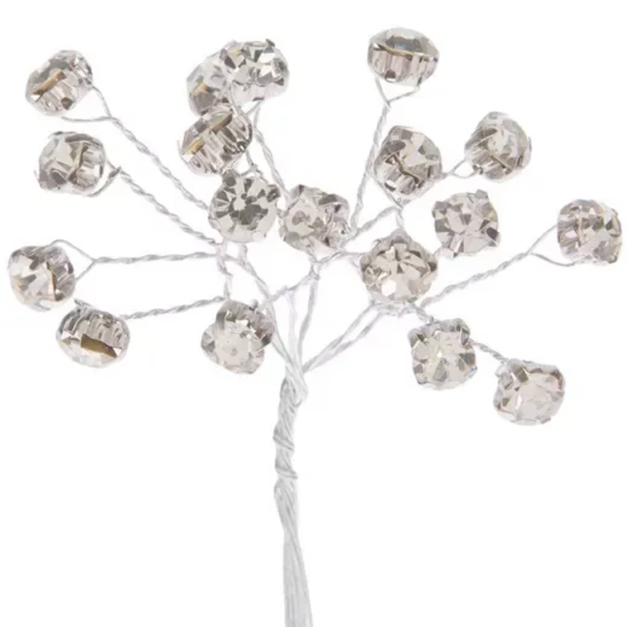 Clear crystal floral picks on wired stems