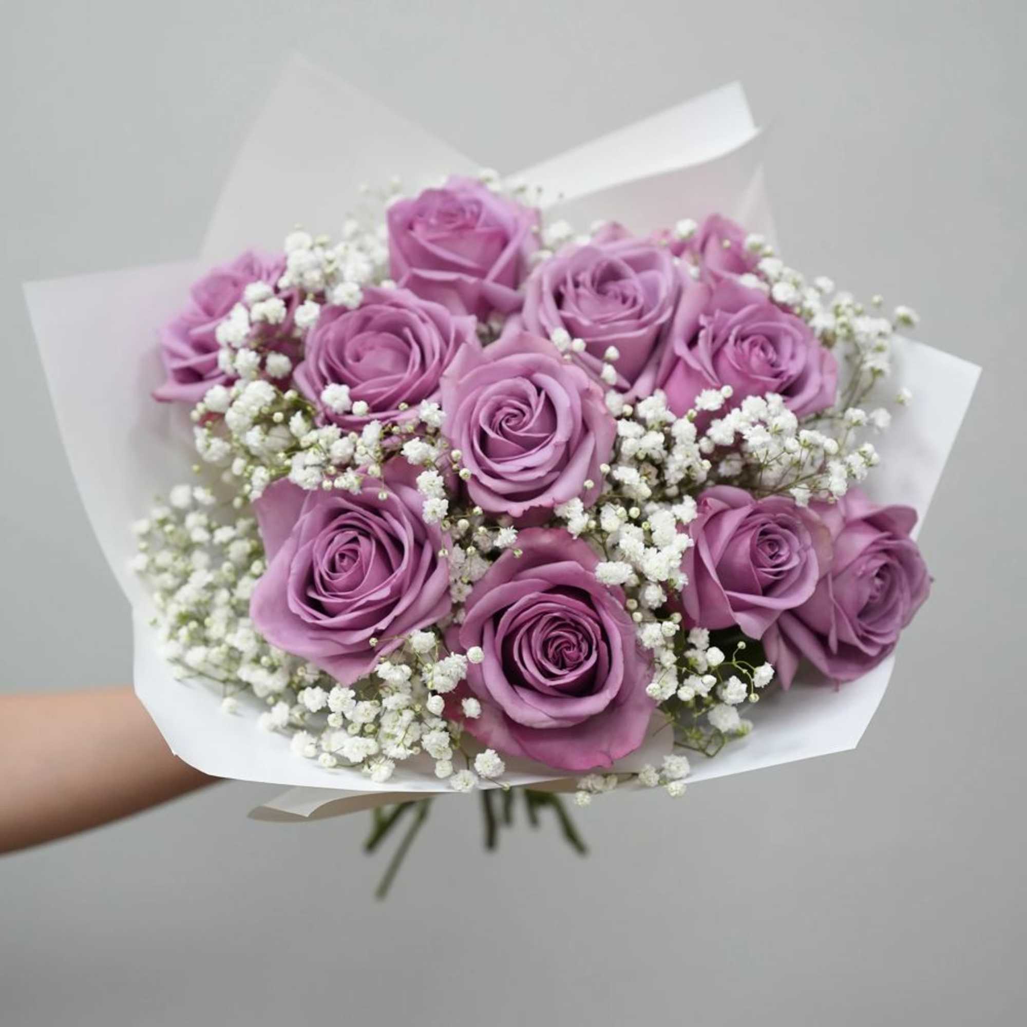 Soft, serene, and effortlessly elegant &mdash; the Enchanted Lilac Bouquet features 12