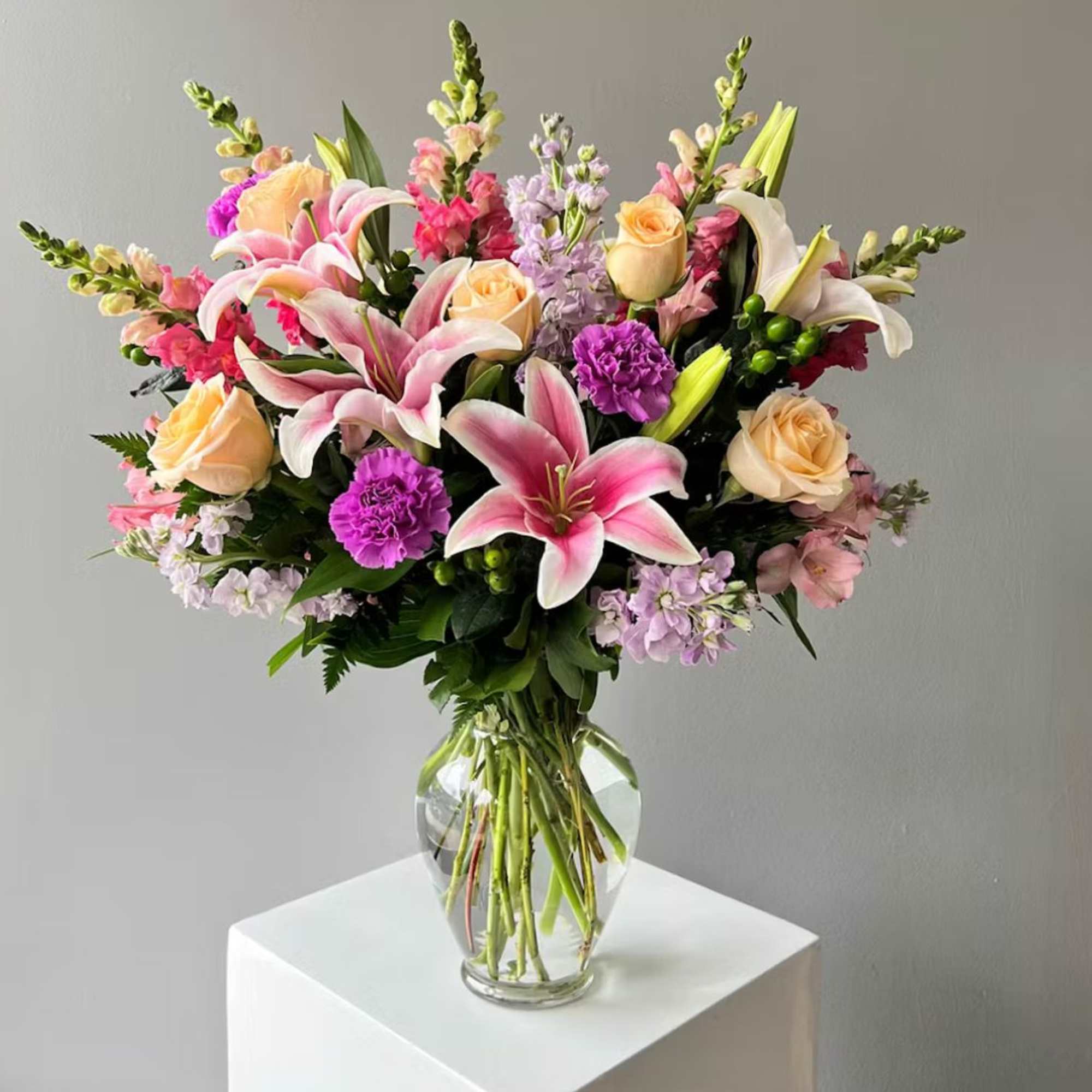 The Blushing Elegance Bouquet is a radiant blend of charm and sophistication.
