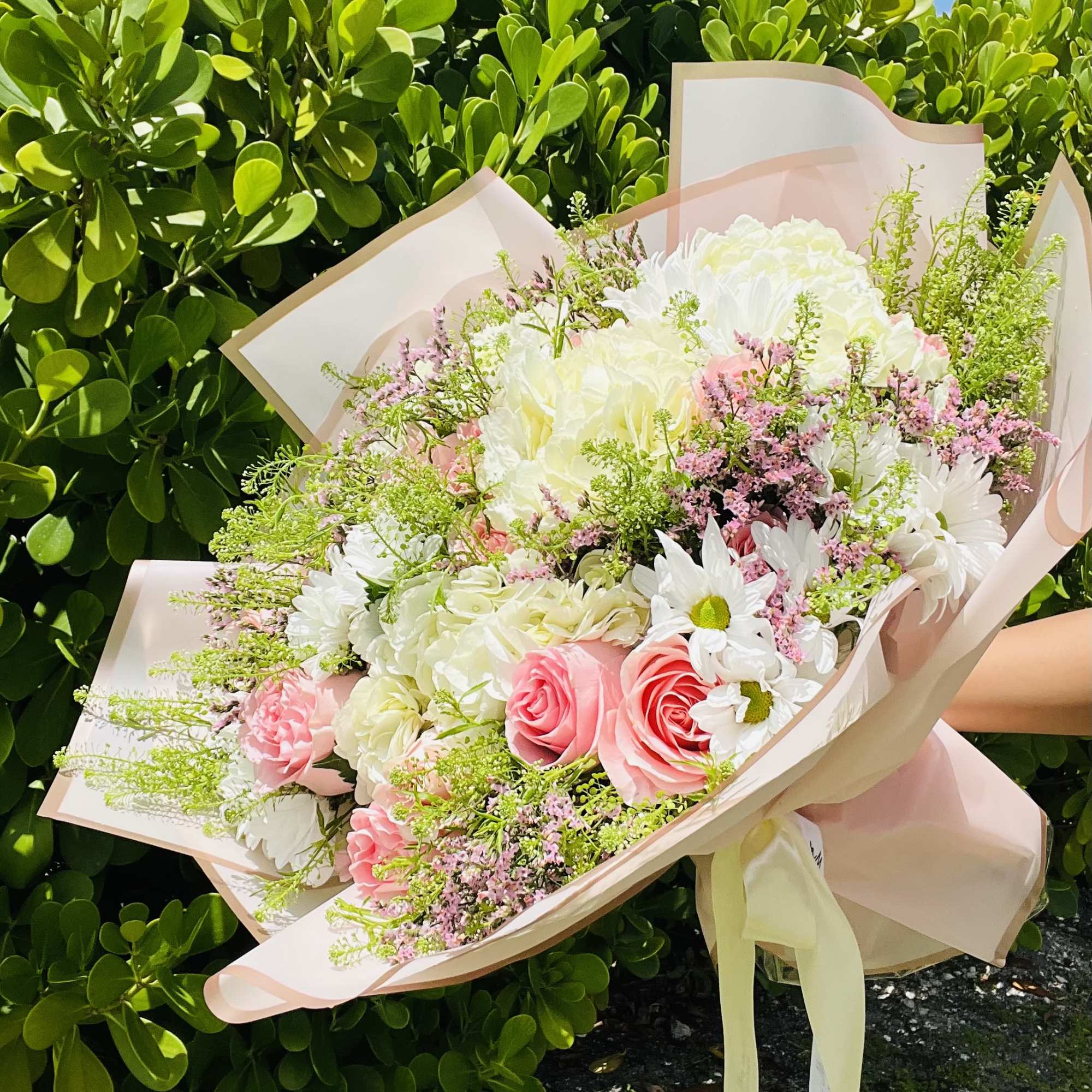 Blush Garden Luxe is a full, romantic bouquet designed to feel like