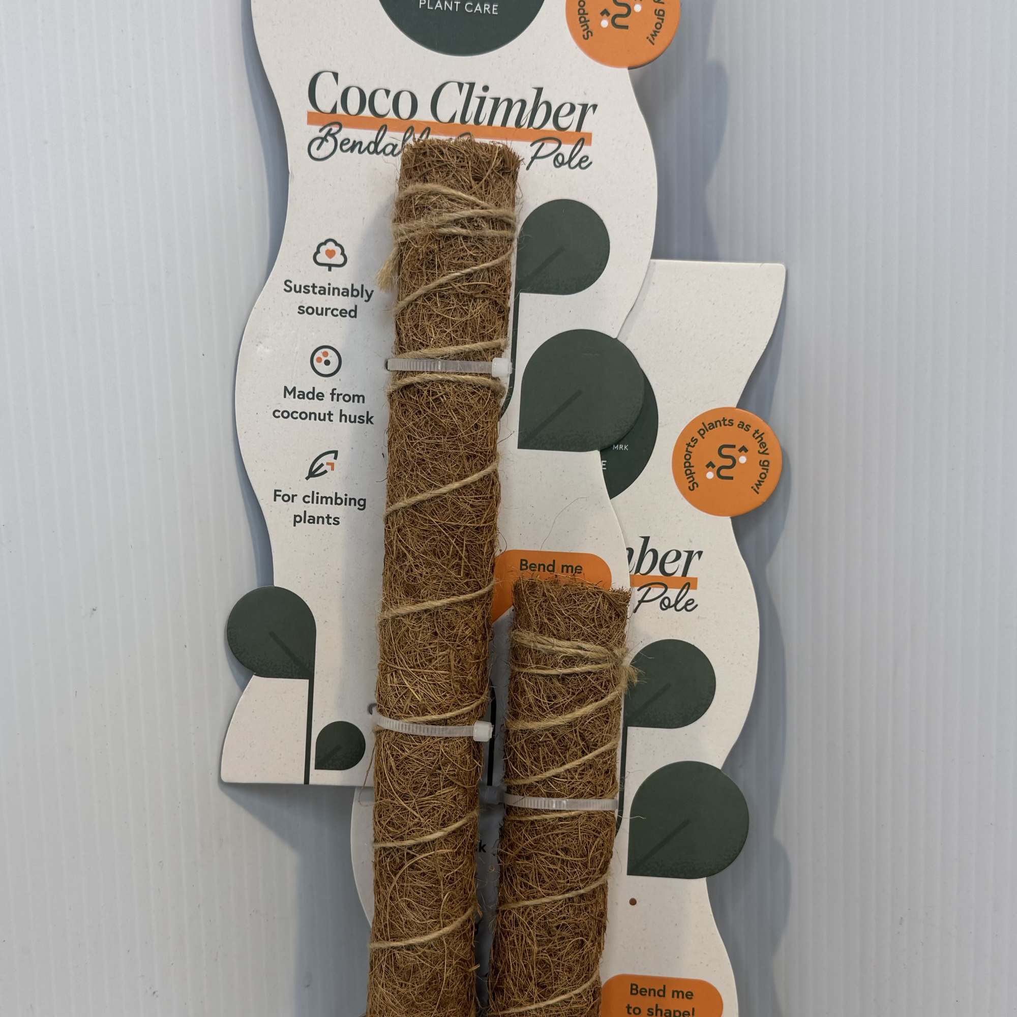 Packaged coco climbing poles for plants
