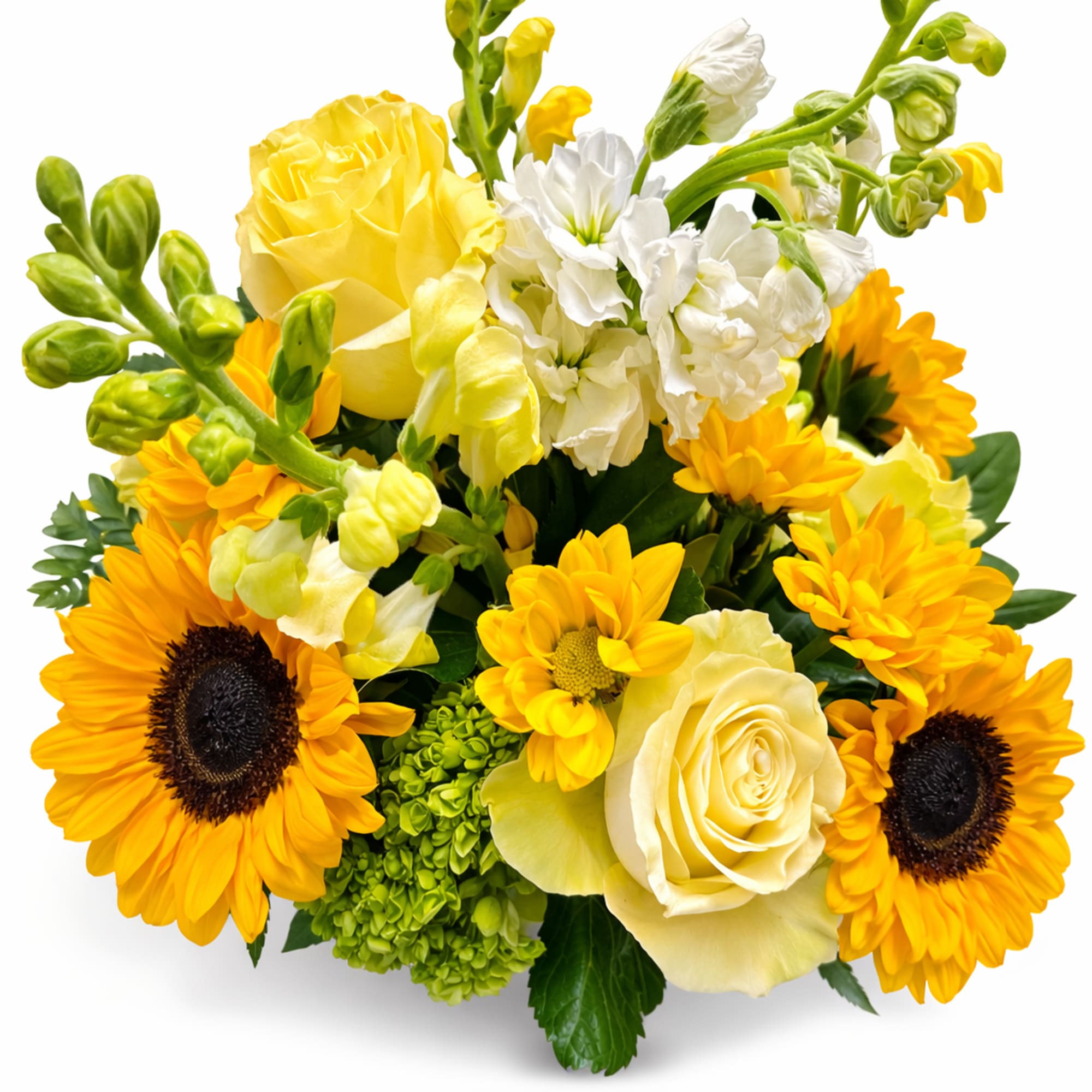 Bright, joyful, and full of life, this charming floral arrangement brings together