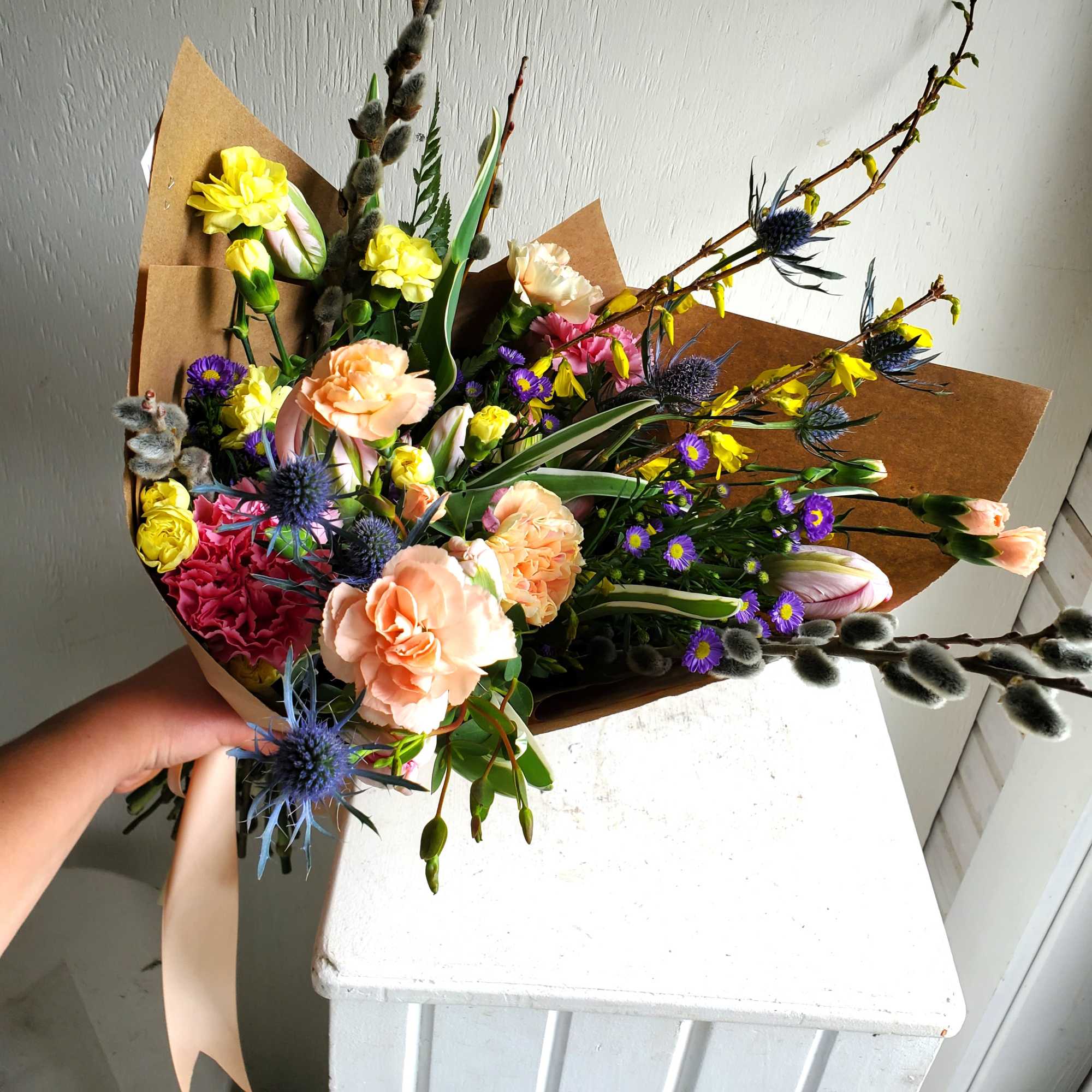 We are a small studio florist in a small town. Every bouquet