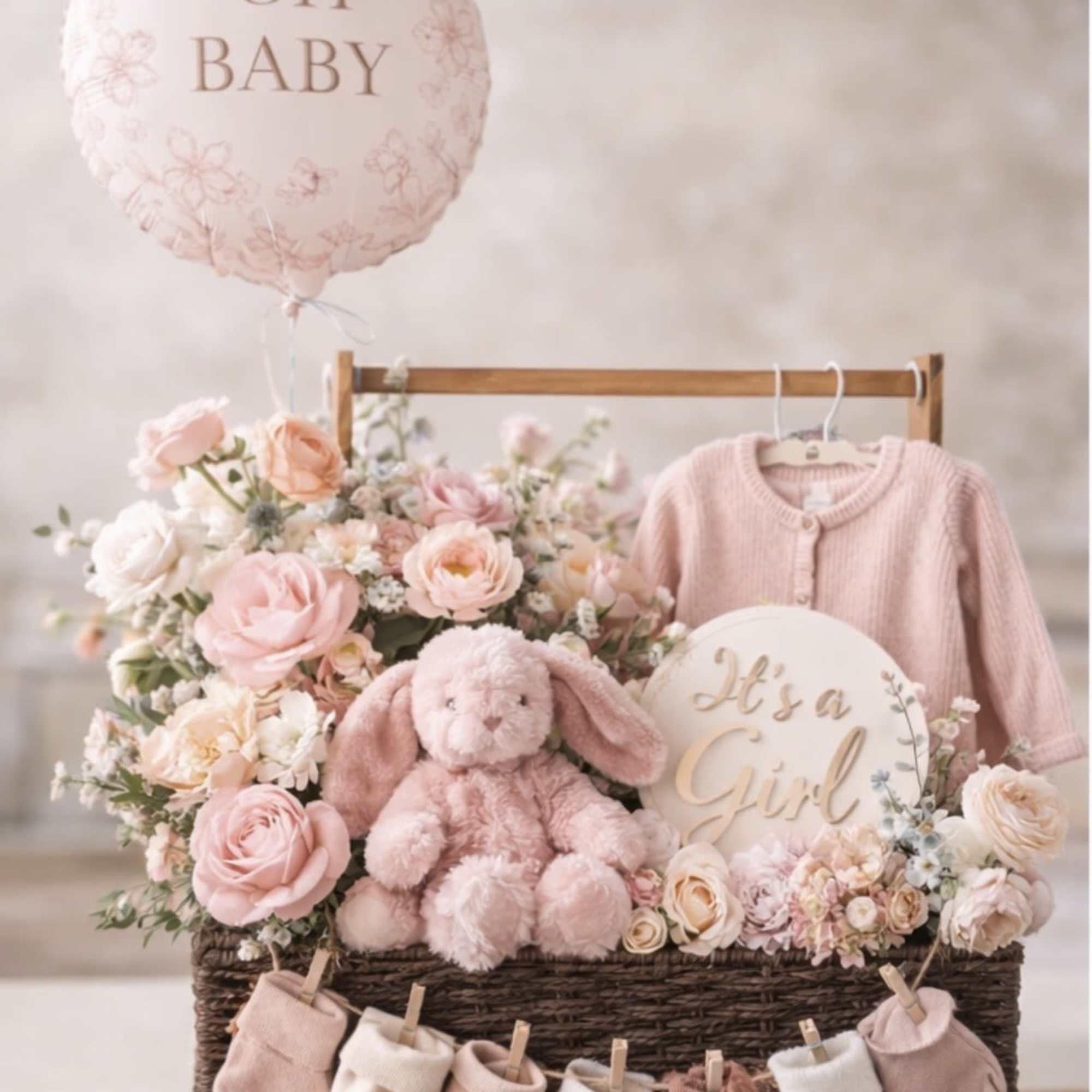 Classic offers a soft floral welcome with keepsake essentials. Luxe includes a