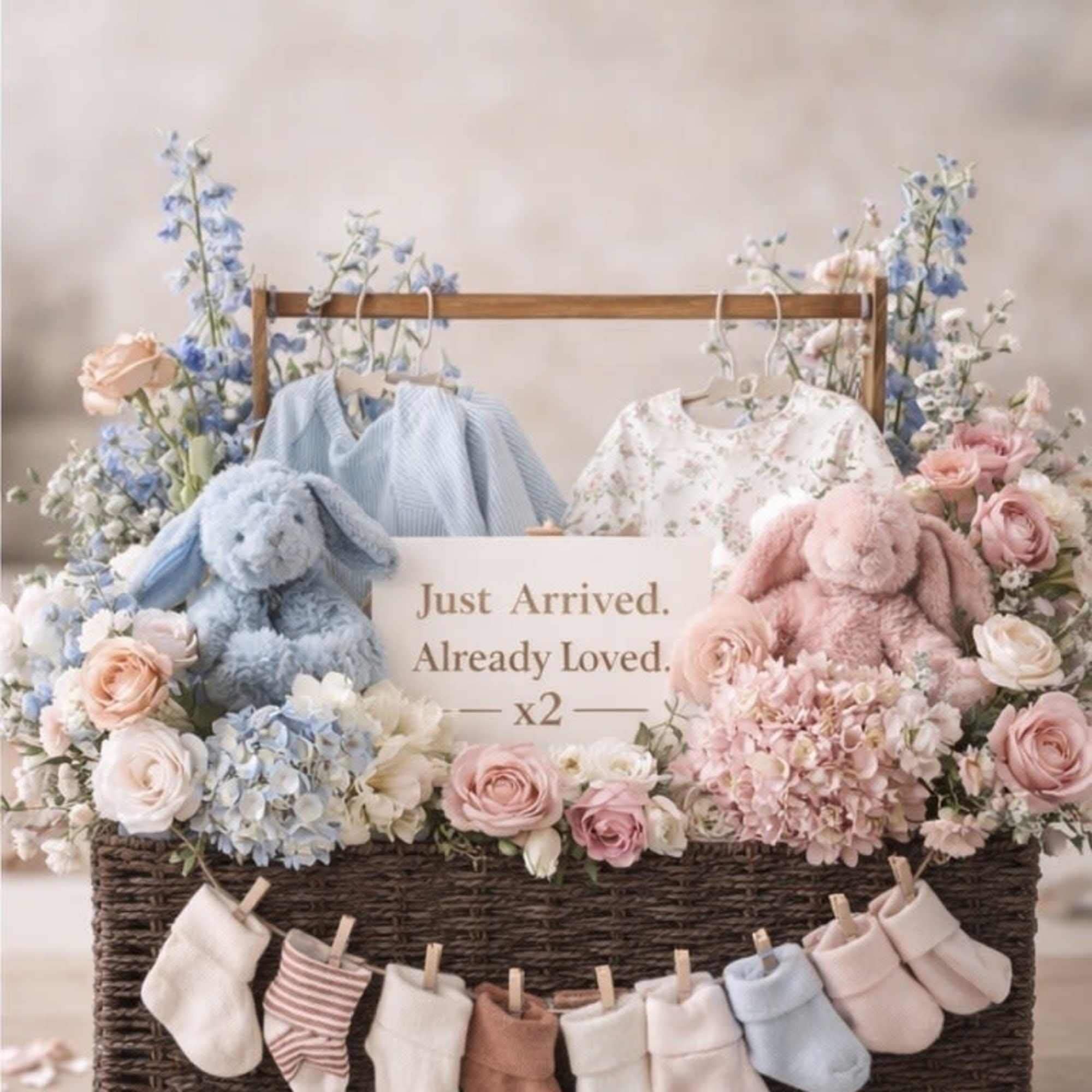 Classic offers a soft floral welcome with keepsake essentials. Luxe includes a