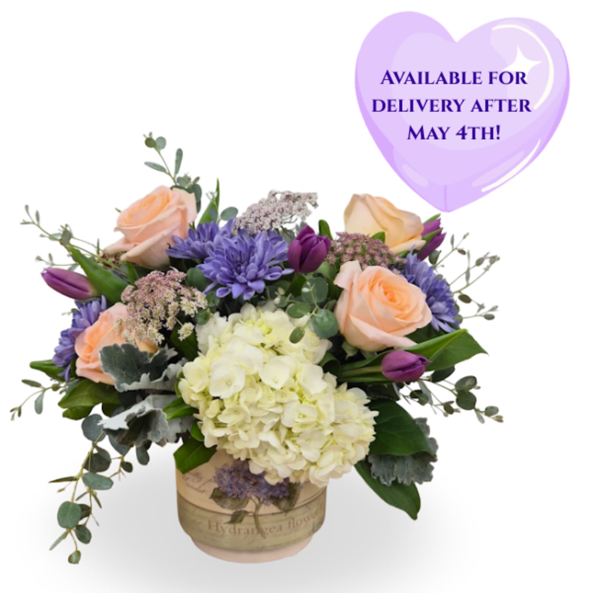 A soft, romantic Mother's Day arrangement that feels like a springtime hug