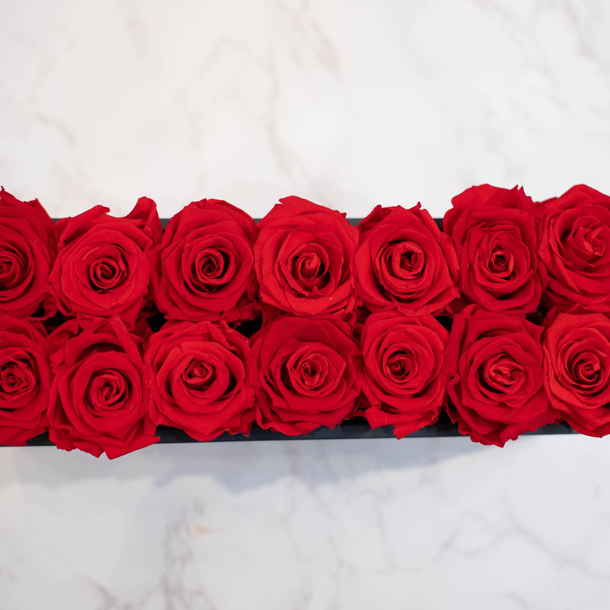 High end preserved roses, custom designed by hand in our local shop