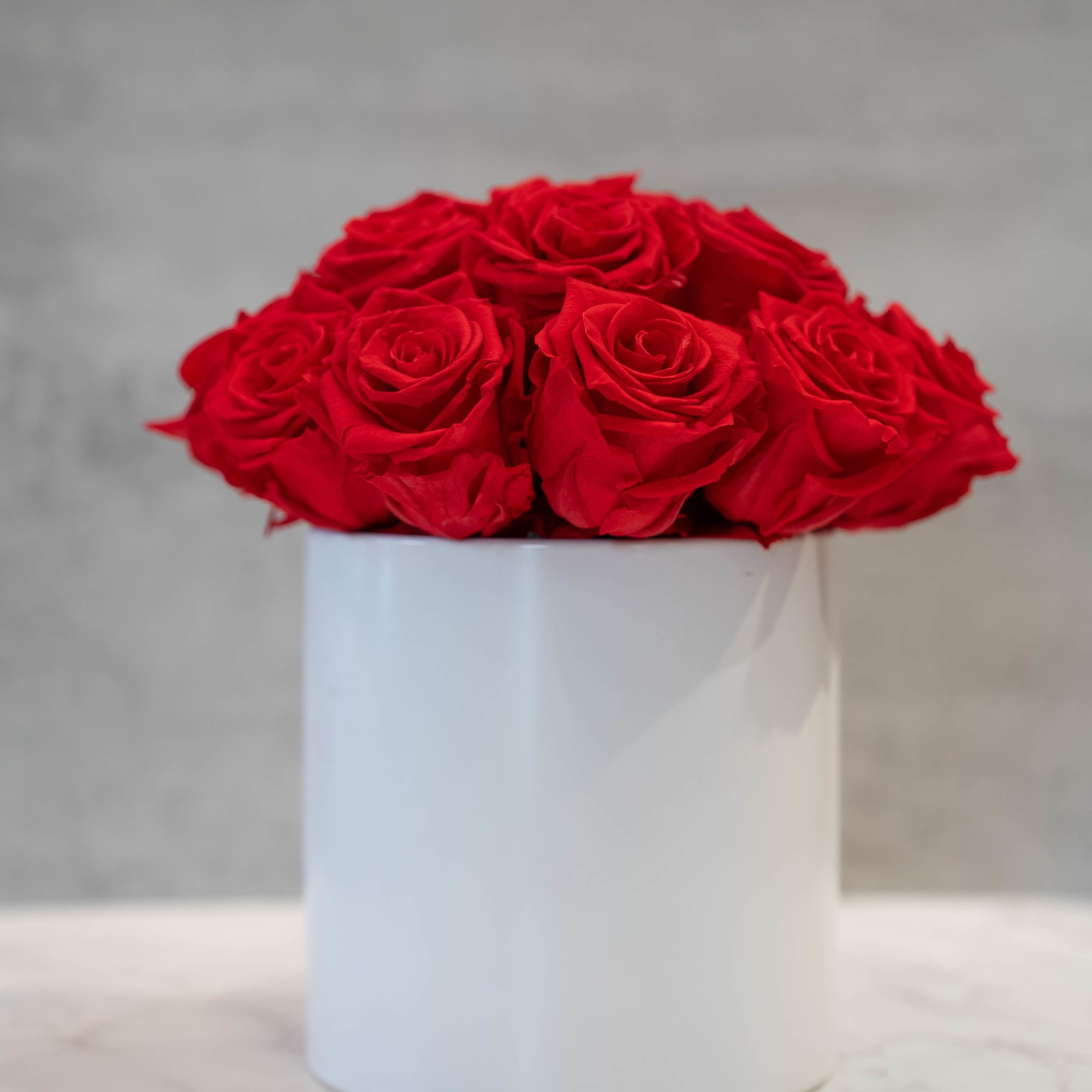 High end preserved roses, custom designed by hand in our local shop