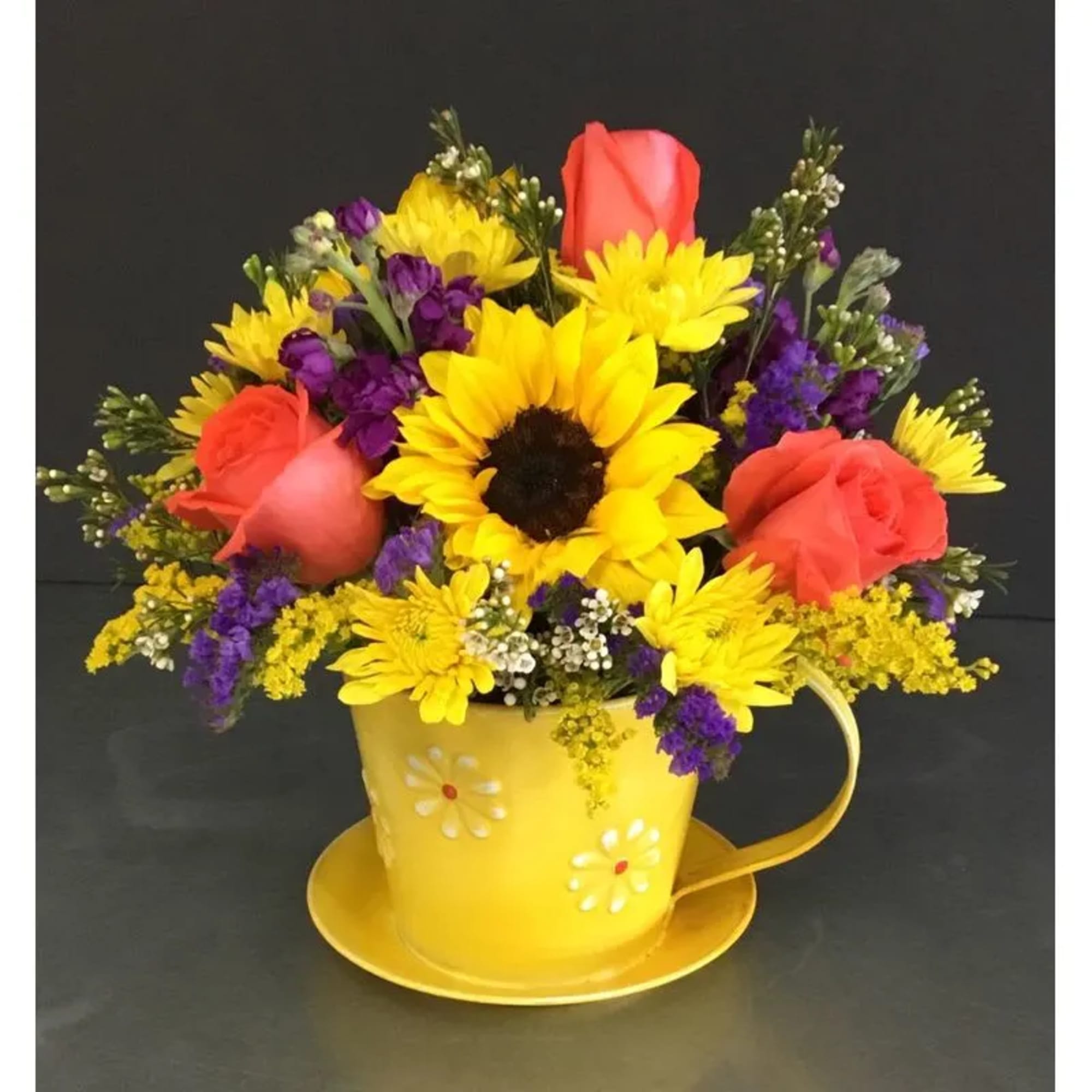 Bright and Cheerful Custom design of assorted spring flowers. Product ID: SS01
