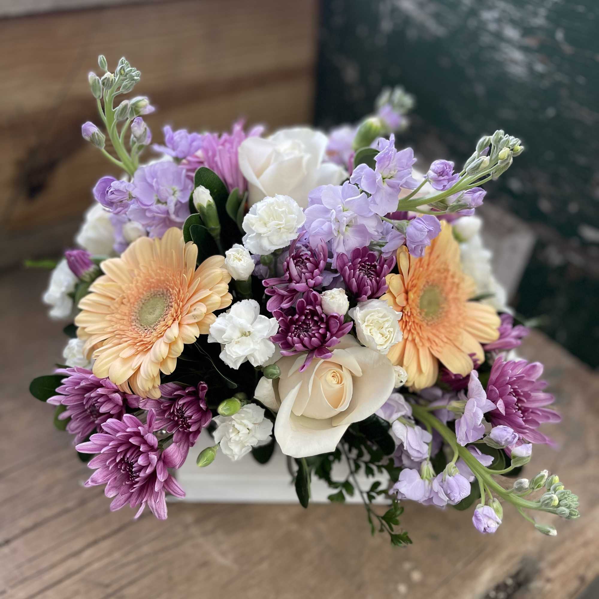 Cheer someone up with this Peachy Keen design.  These pastel blooms