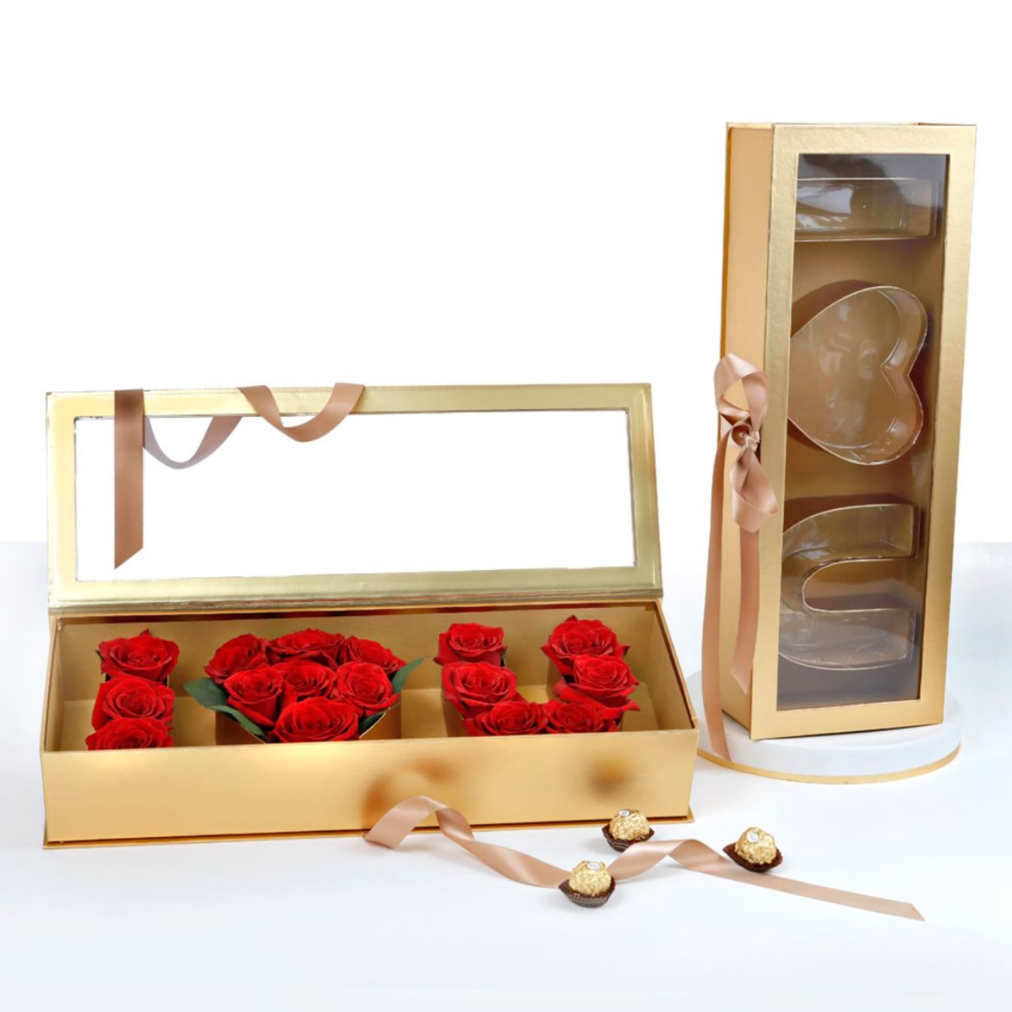 Make your message unforgettable with this elegant &ldquo;I Love You&rdquo; rose box