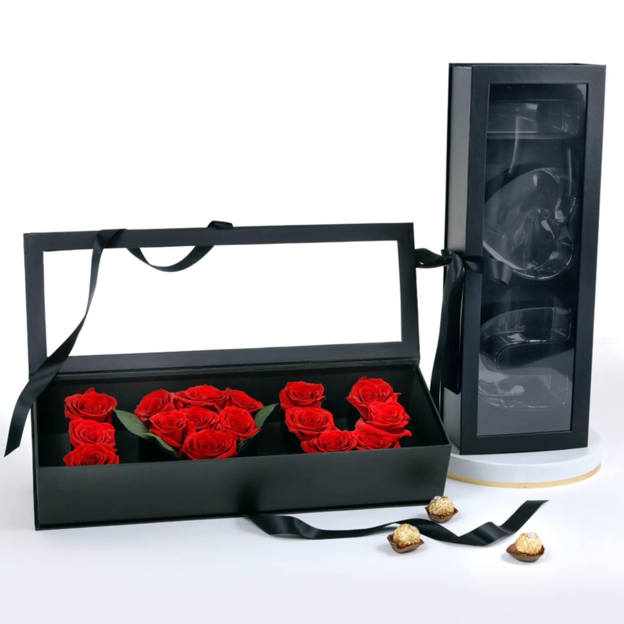 Make your message unforgettable with this elegant &ldquo;I Love You&rdquo; rose box