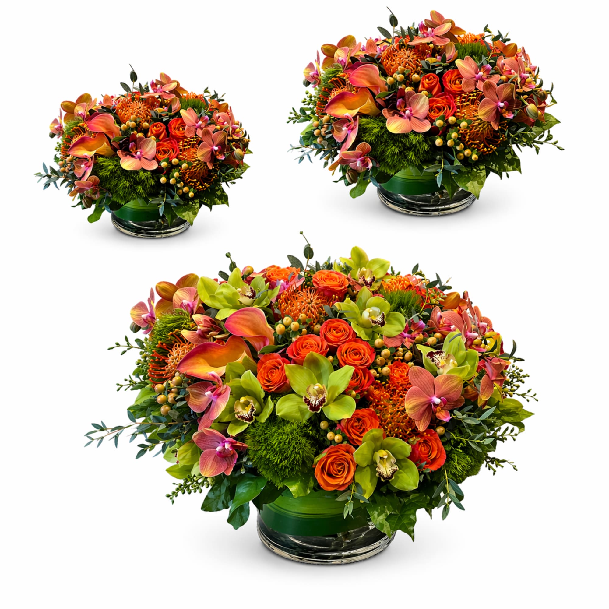 Assorted foliage in shades of green, bronze, and russet mirror the changing