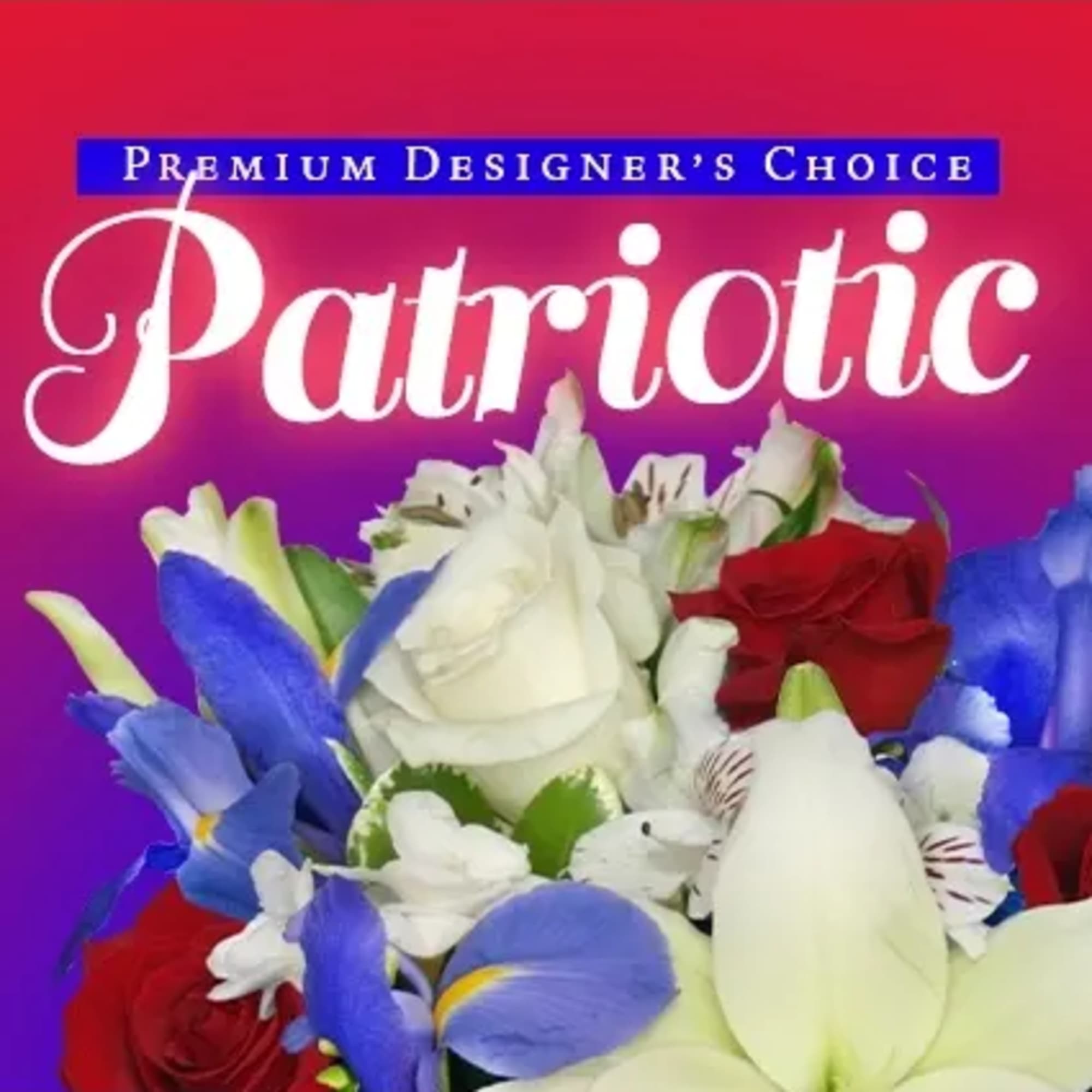 Send your favorite servicemen or veteran this patriotic floral fantasy! Our designers