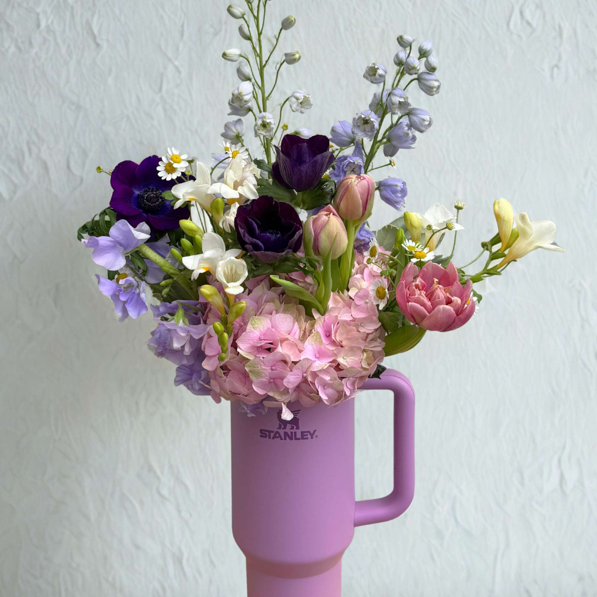 The perfect gift for any Stanley lover. Each arrangement features a seasonal