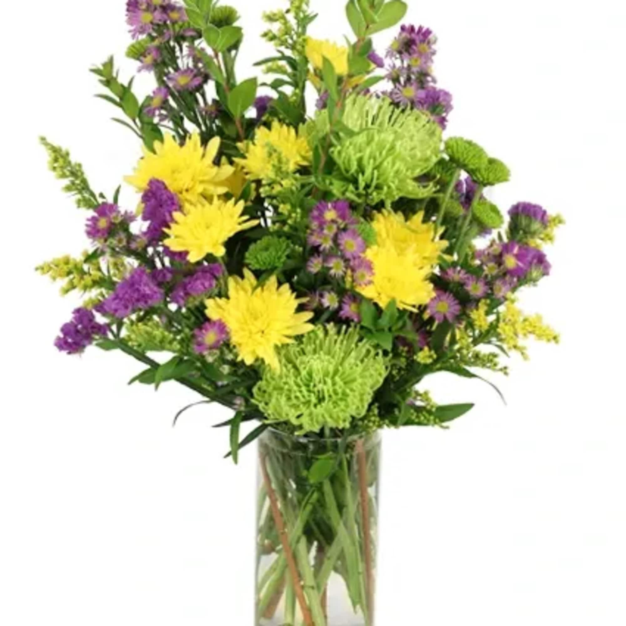 Celebrate every moment with Cheerful Jubilee, an arrangement bursting with joyful yellow