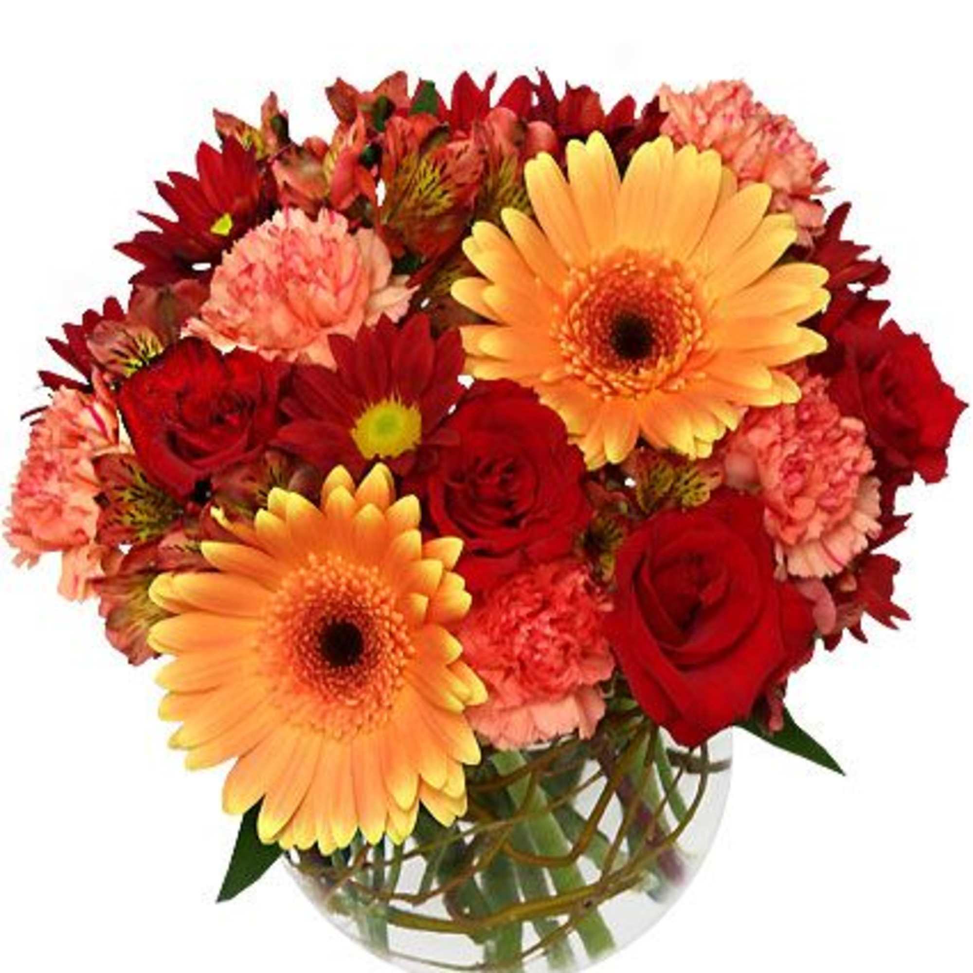 This striking bouquet is bringing the heat! Featuring vibrant red 'Charlotte' roses
