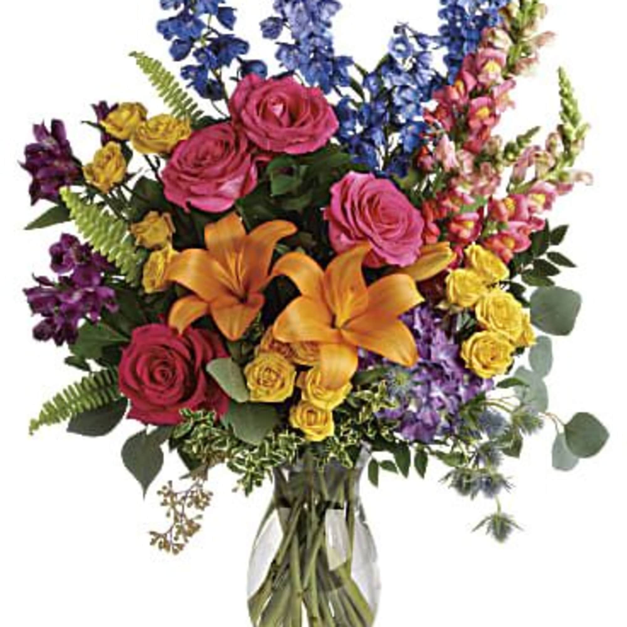 Color any occasion beautiful with this lovely bouquet of hydrangea, roses and