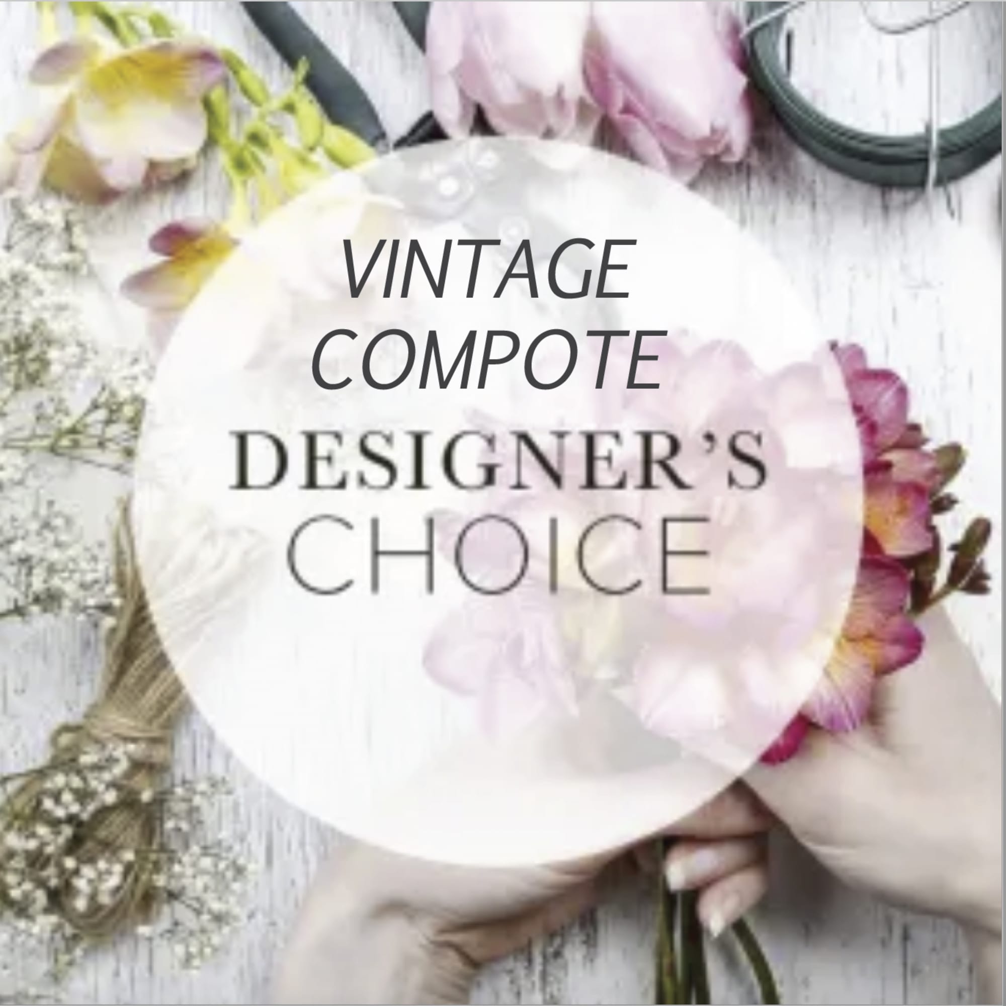 Using roses, greenery and filler we will create a 1 of a