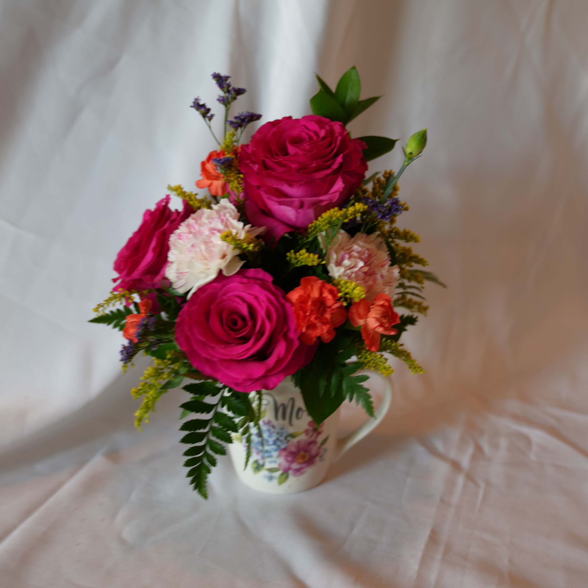 This arrangement is designed to arrive ready to enjoy and the ceramic