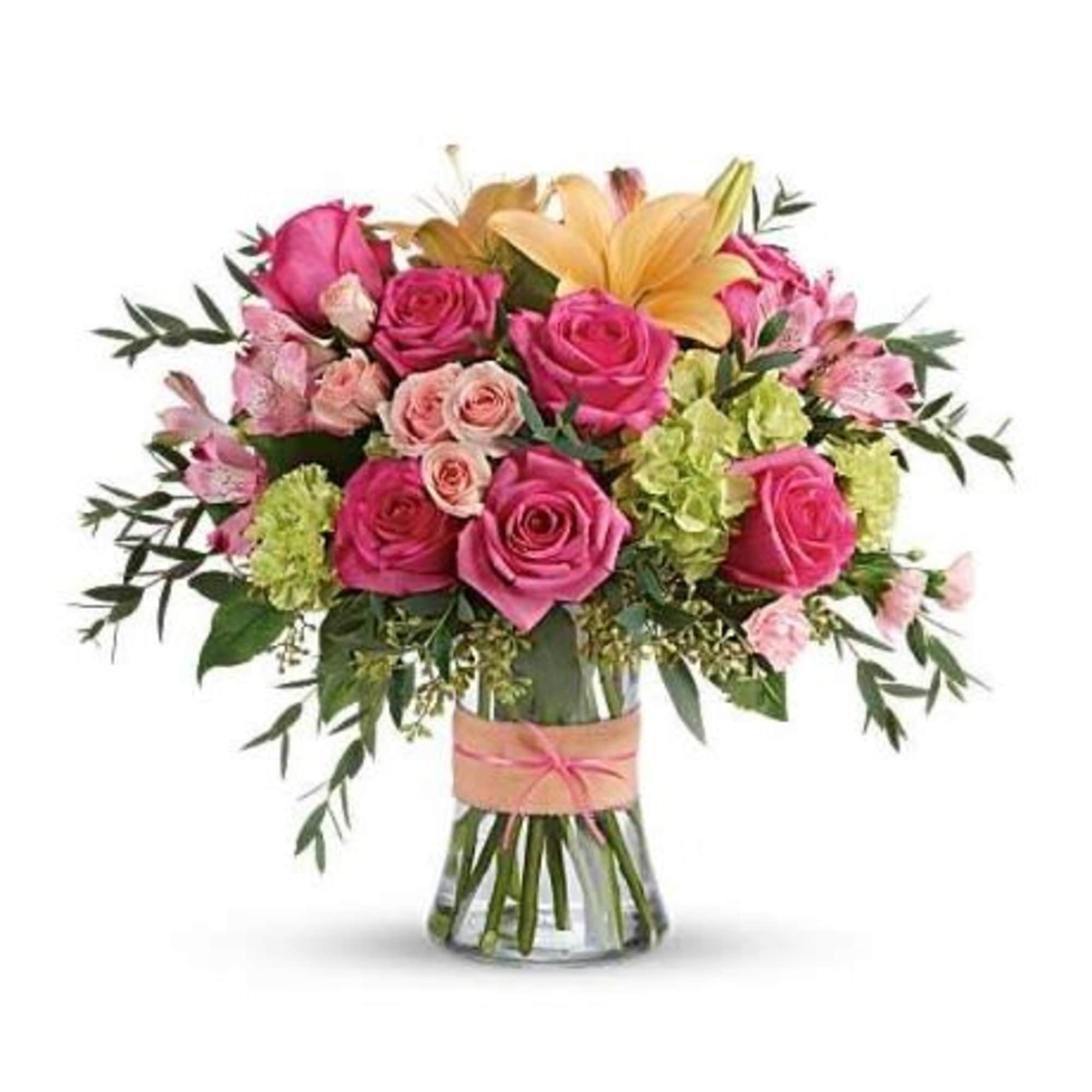  Pet Friendly?
No
This arrangement contains lilies and eucalyptus, which are toxic to