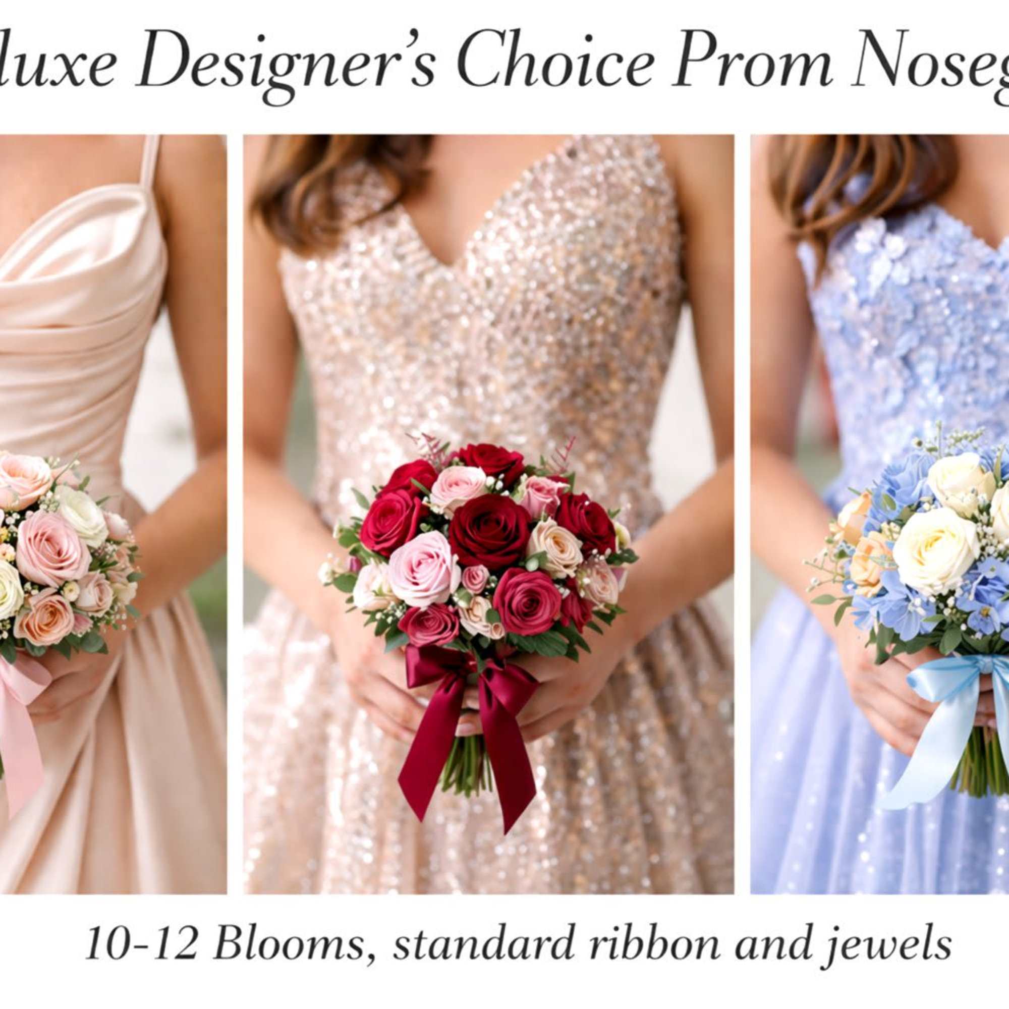 Celebrate prom in style with a custom Designer&rsquo;s Choice Prom Nosegay bouquet