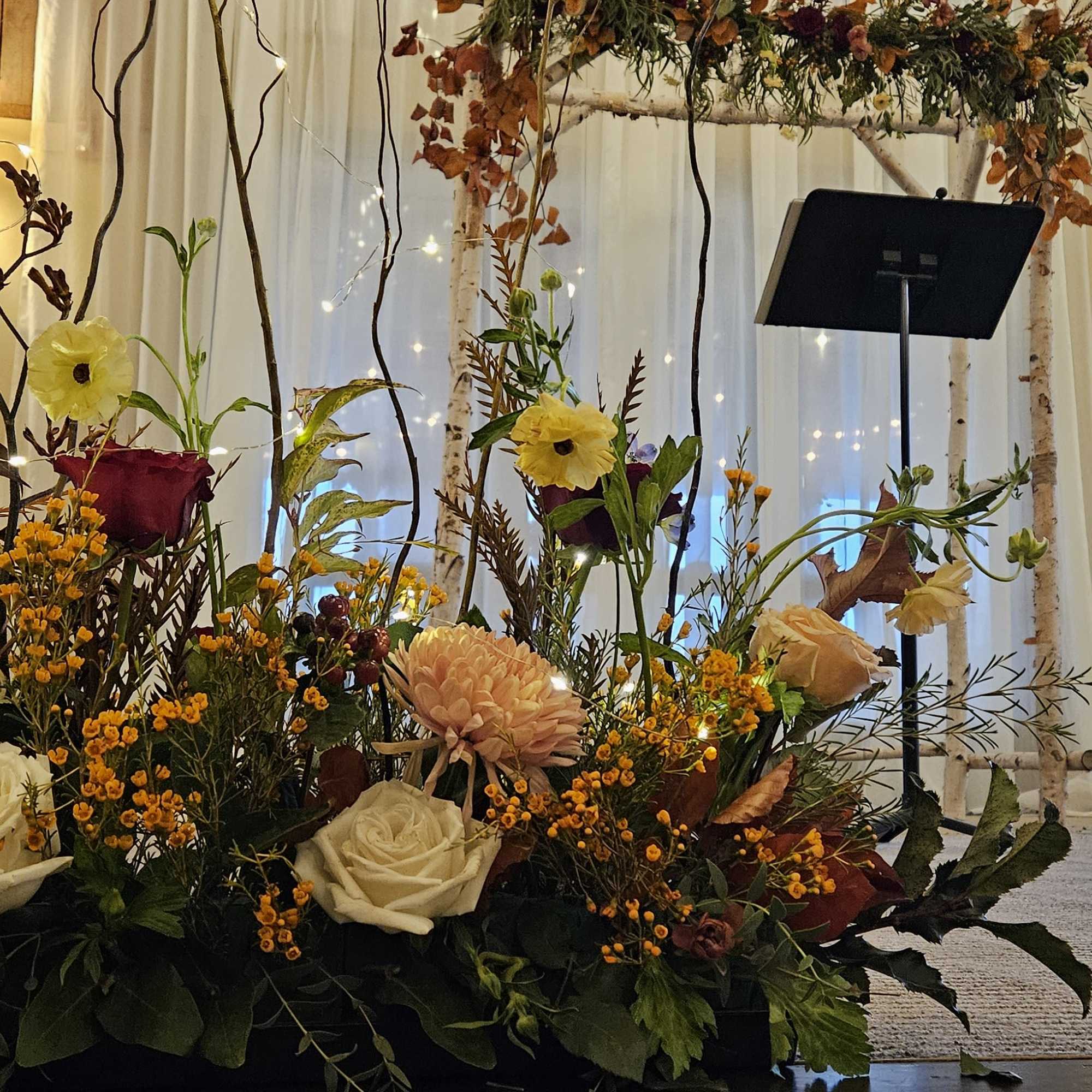 a lovely arbor topping for weddings. your choice of two pieces on