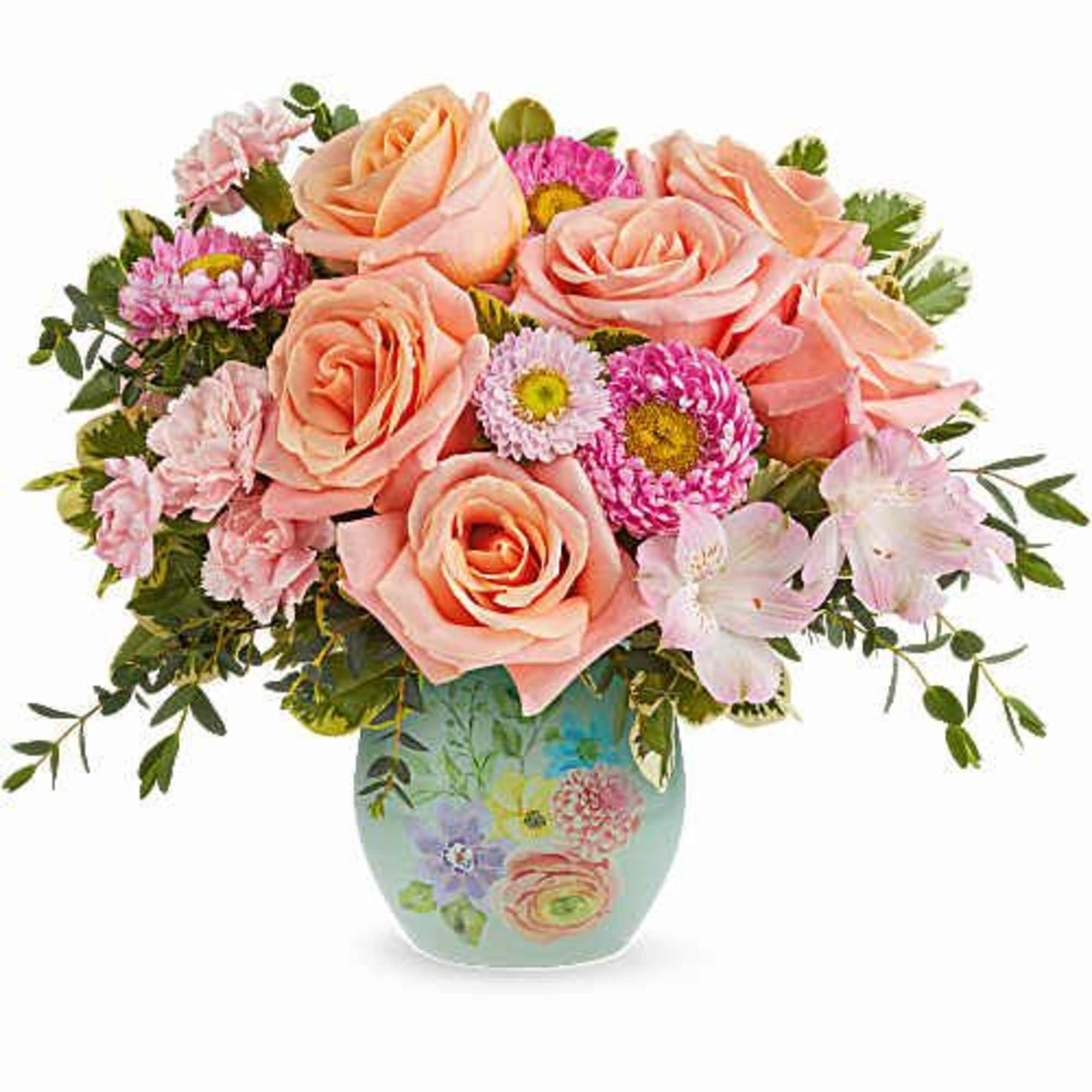 Teleflora's Watercolor Garden Bouquet is a cheerful Mother's Day flower arrangement of
