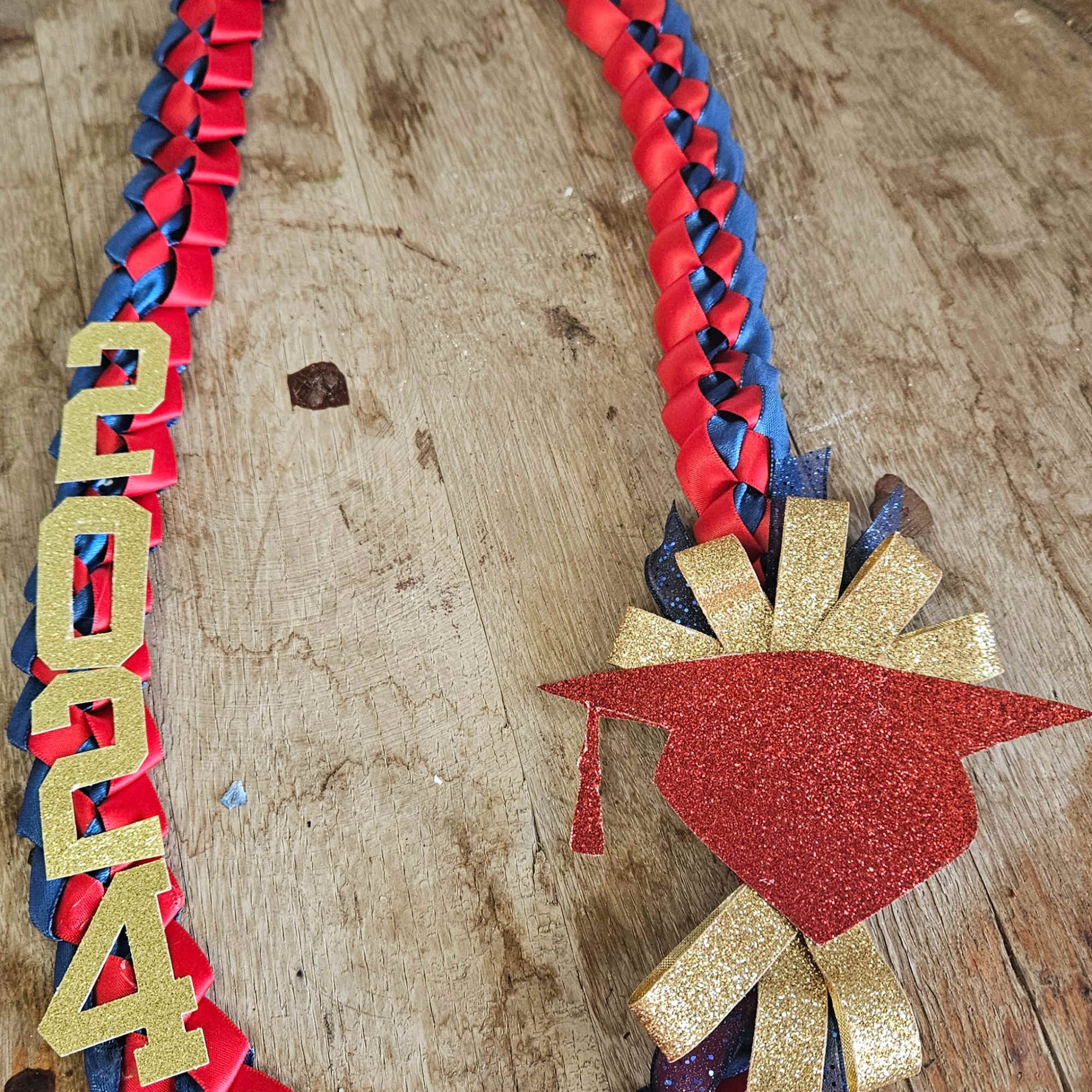 Let us custom create a school colored themed Lei to be worn