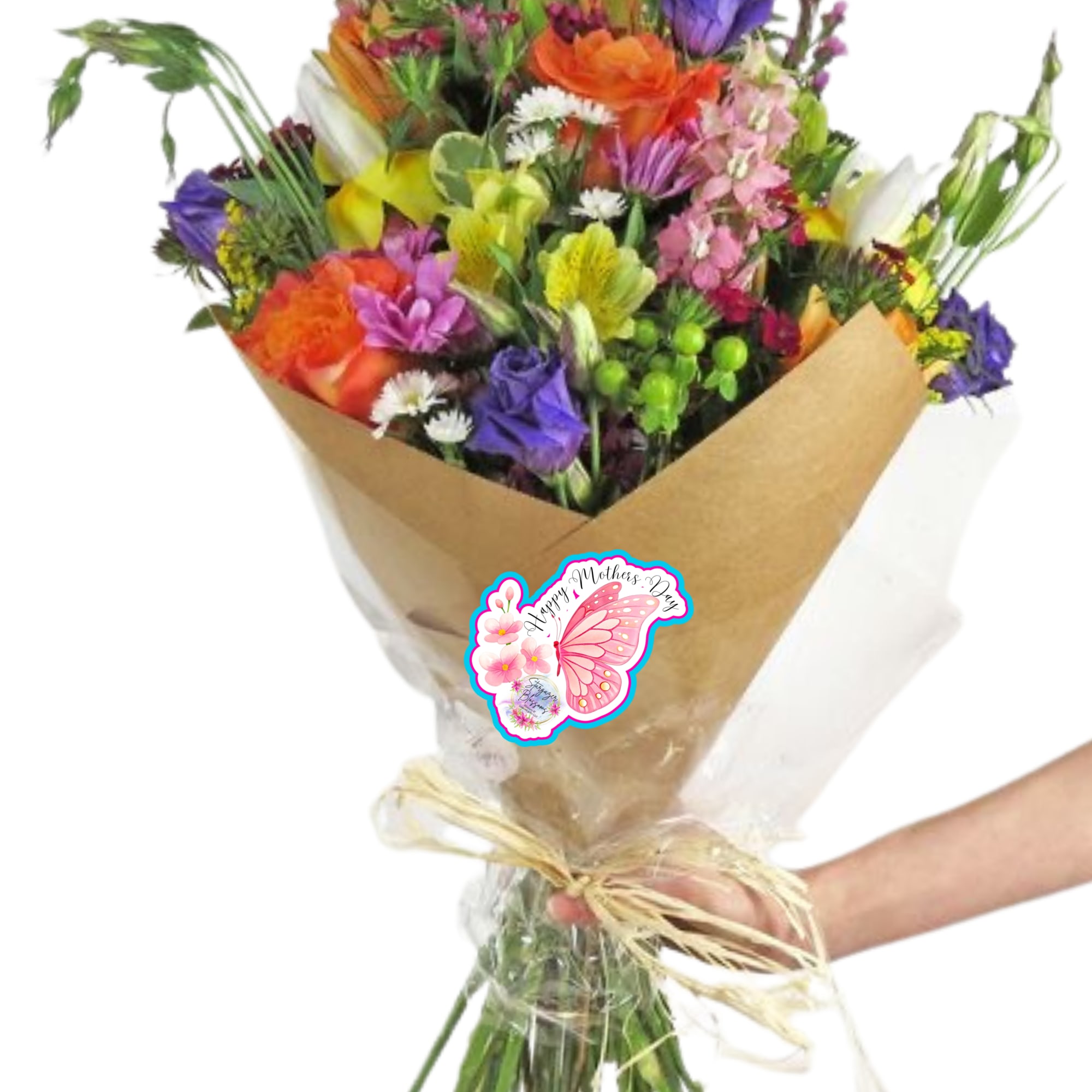 A burst of spring warmth in hand-tied form - this Mother's Day