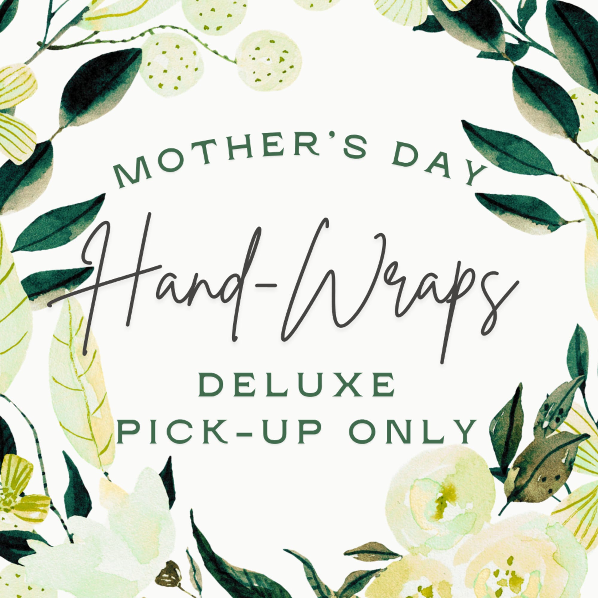 Hand-Wraps are made with a seasonal mix of flowers, for example gerbera