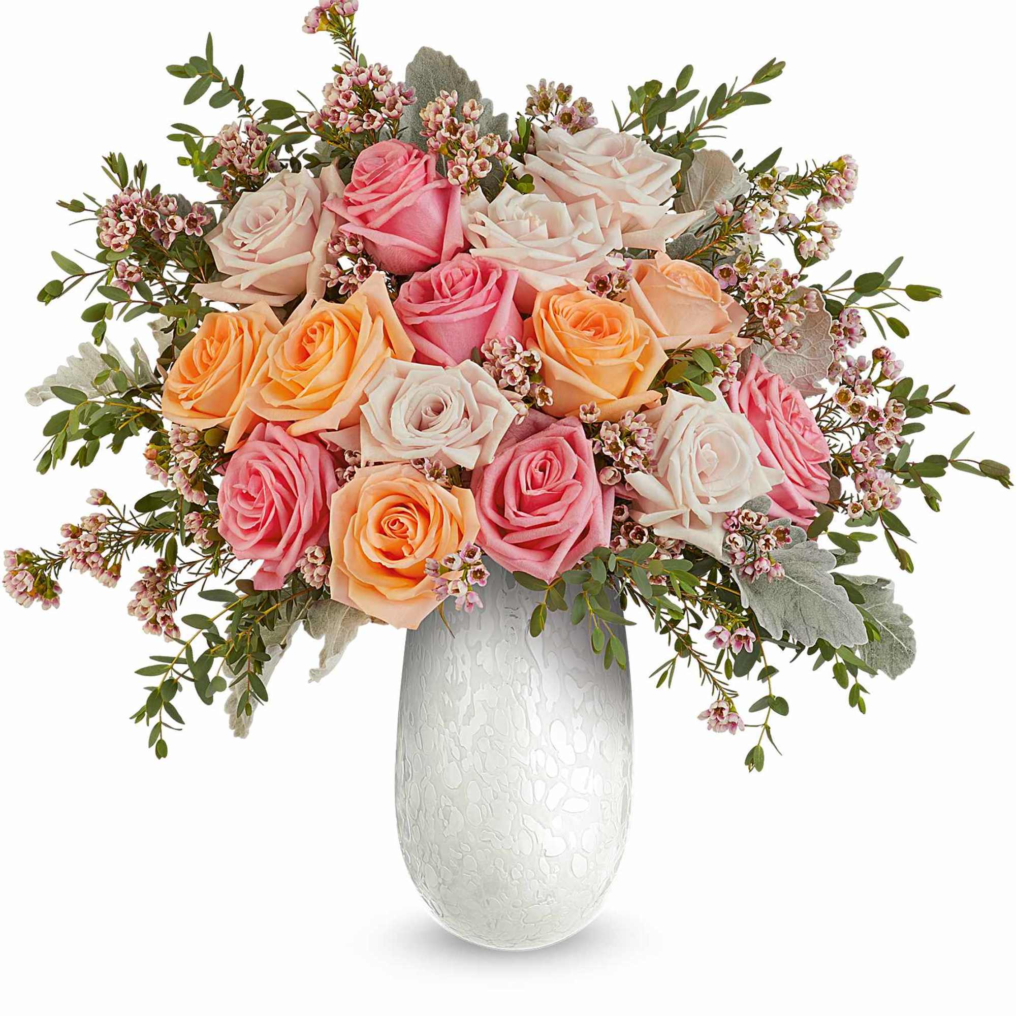 Delight Mom with our Opal Garden Bouquet, a lush mix of peach