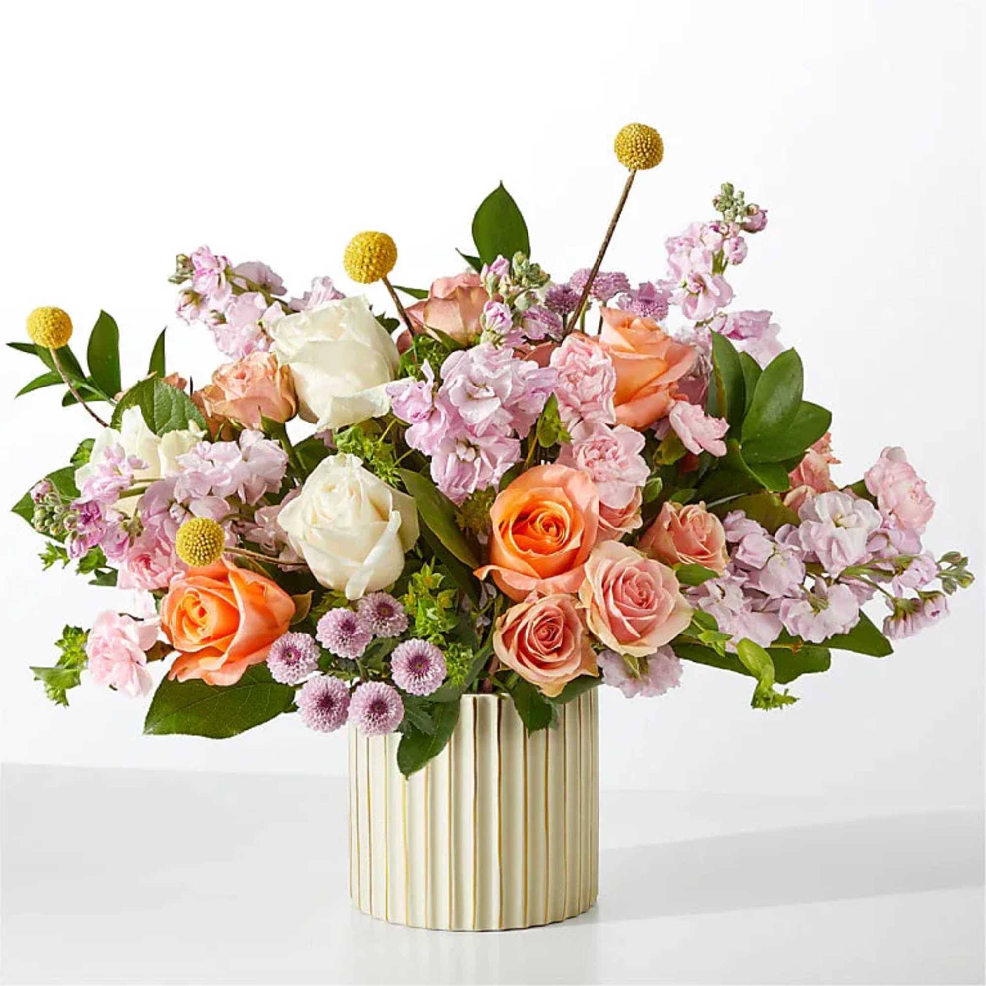 French Market Bouquet with Ivory Vase
Perfect for birthdays, a thank you, housewarmings