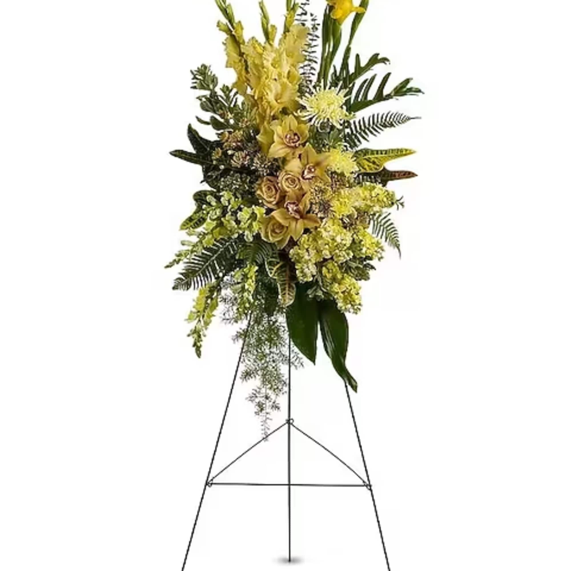 A brilliant burst of blooms in glowing shades of yellow and bronze