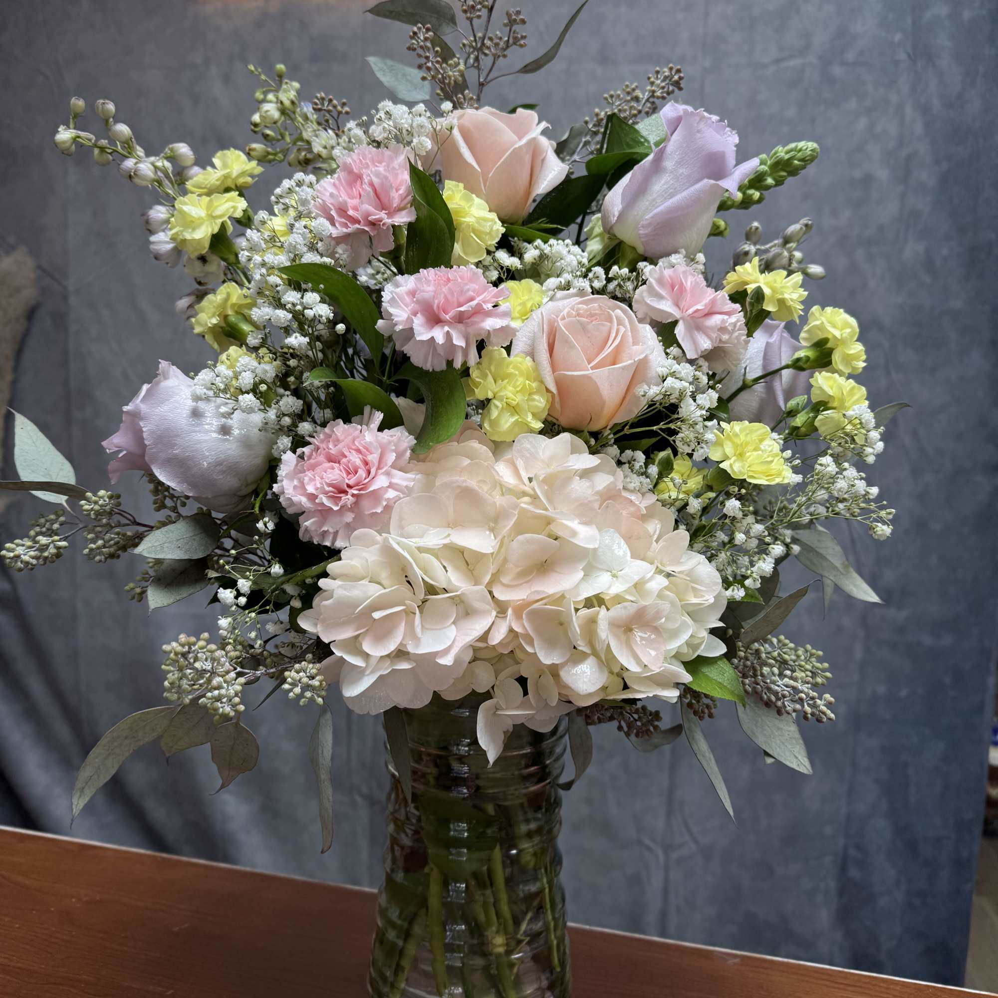 Introducing our new design Pastel Blooms, beautifully arranged with mums, spray roses