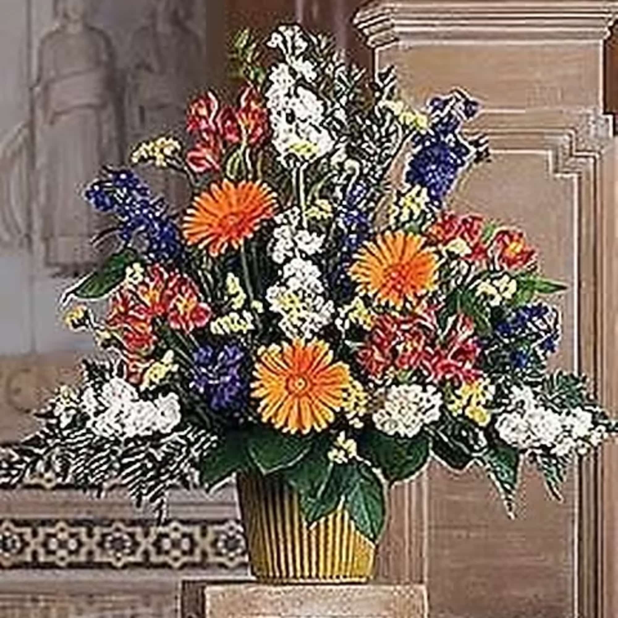 Send this bright arrangement with its vivid, cheerful colors and your sentimental