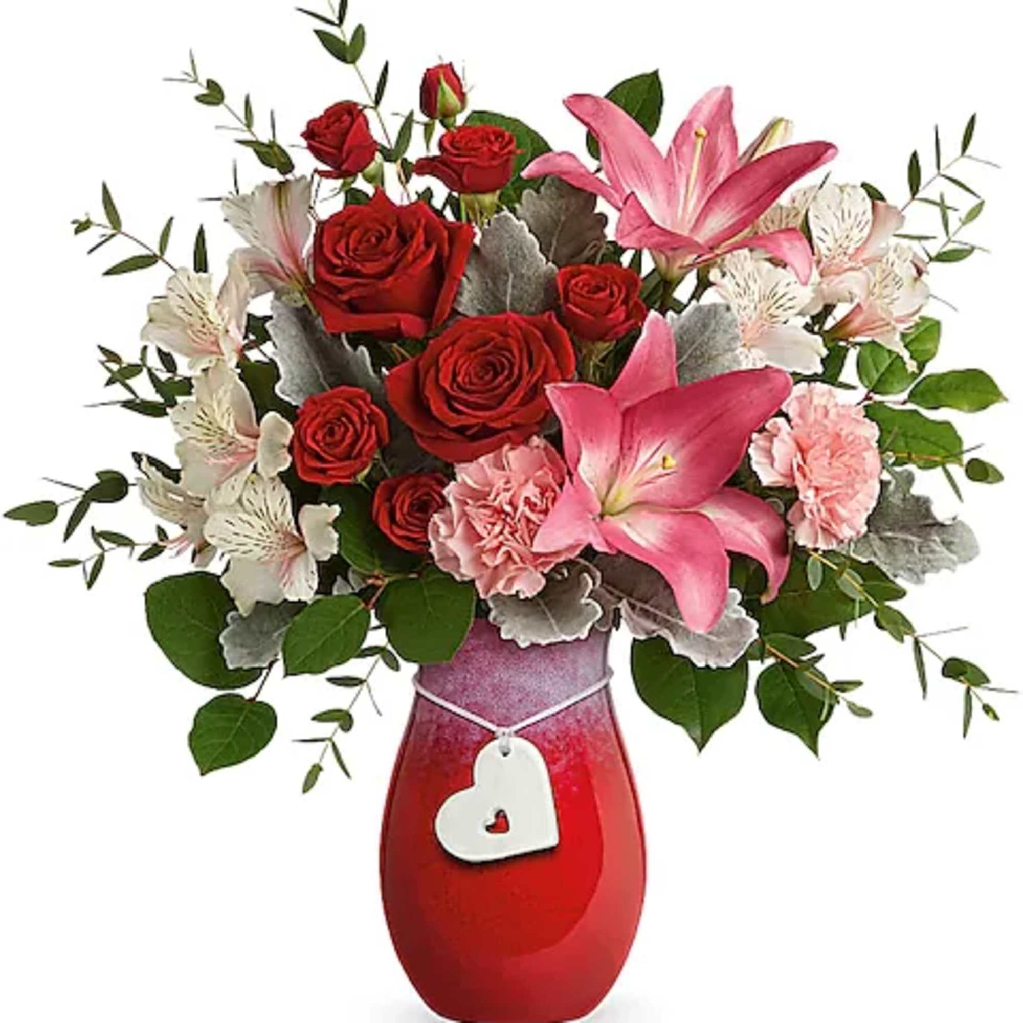 Turn on the charm with romantic roses, fragrant lilies, and this stunning