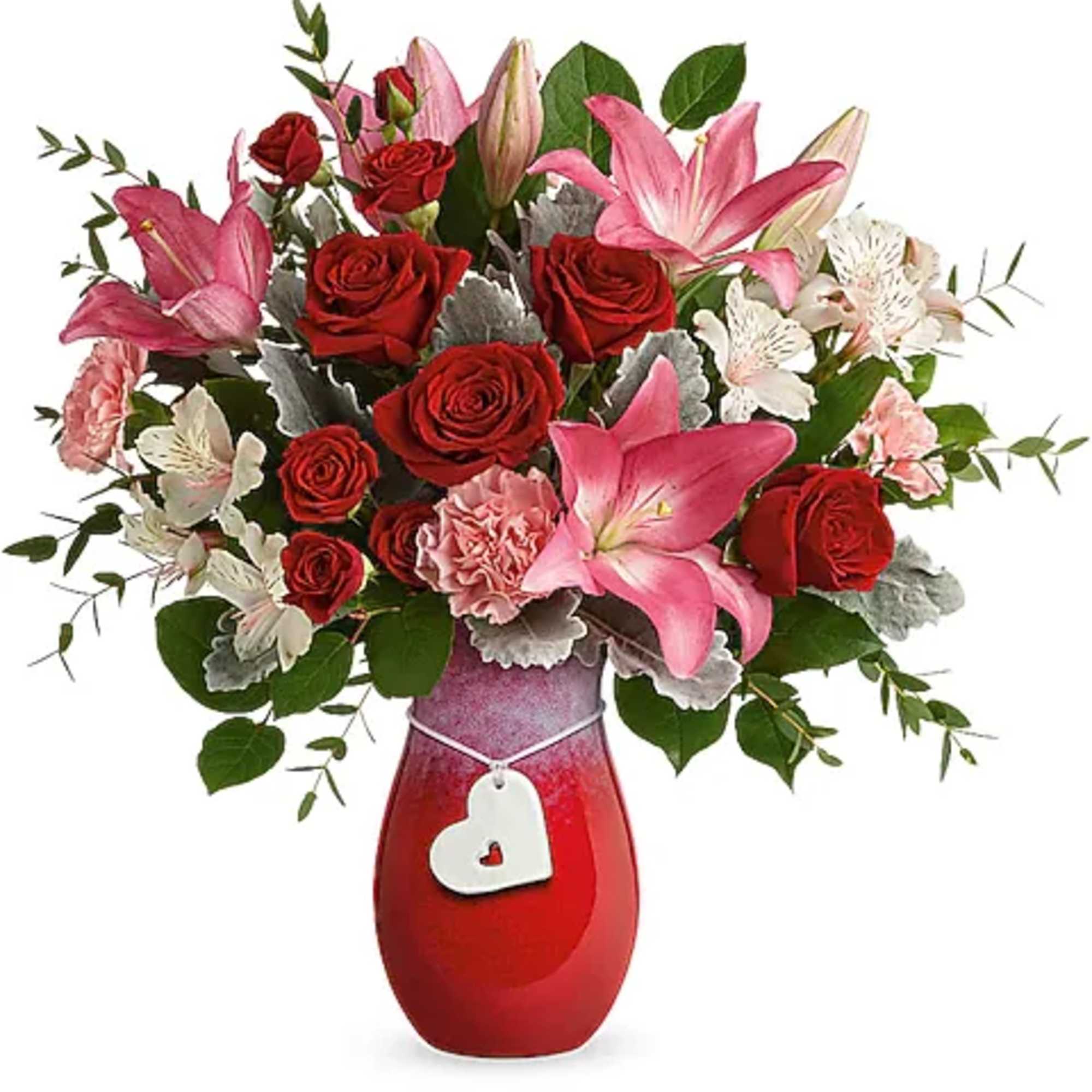 Turn on the charm with romantic roses, fragrant lilies, and this stunning