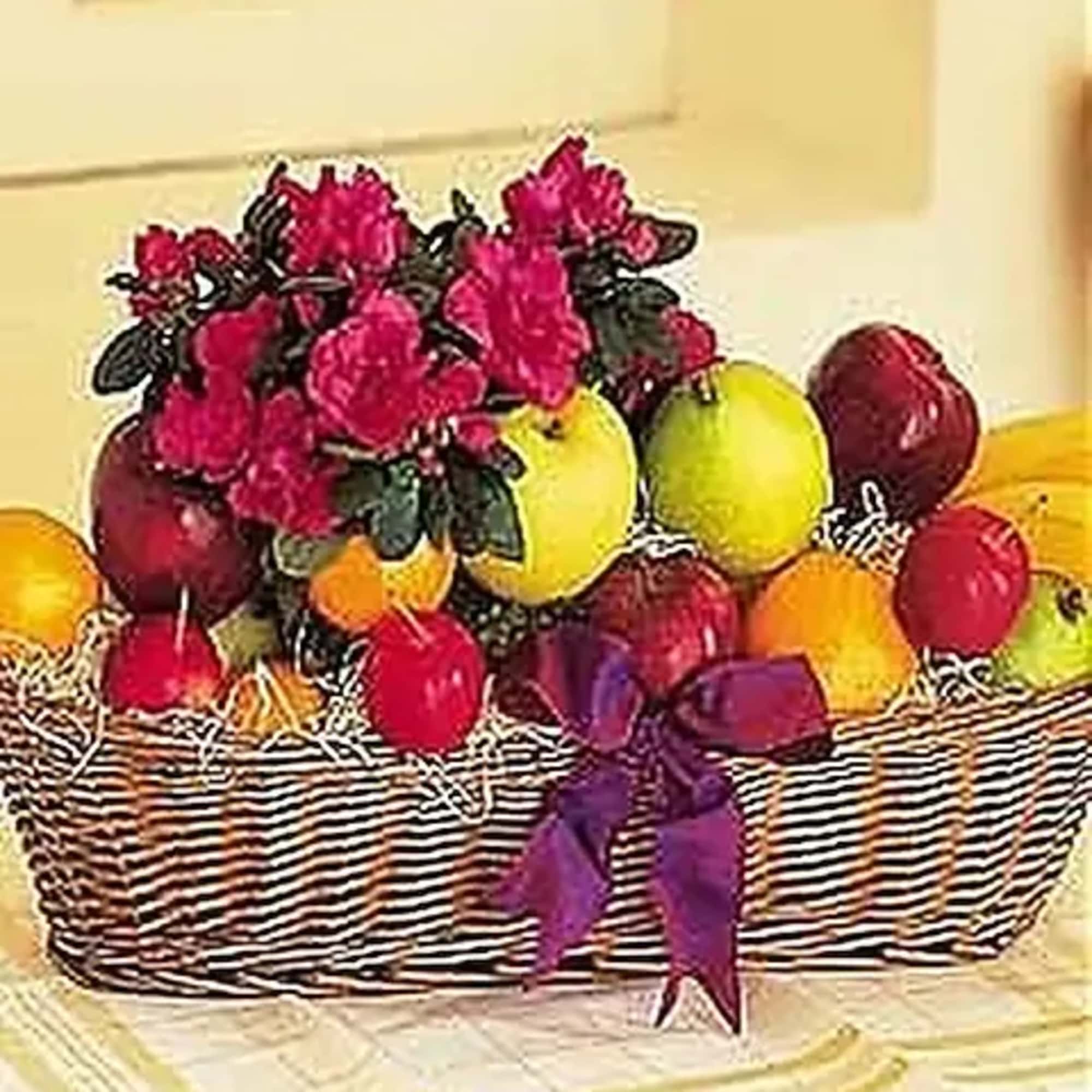 Because this basket is filled with fresh fruit and a flowering plant