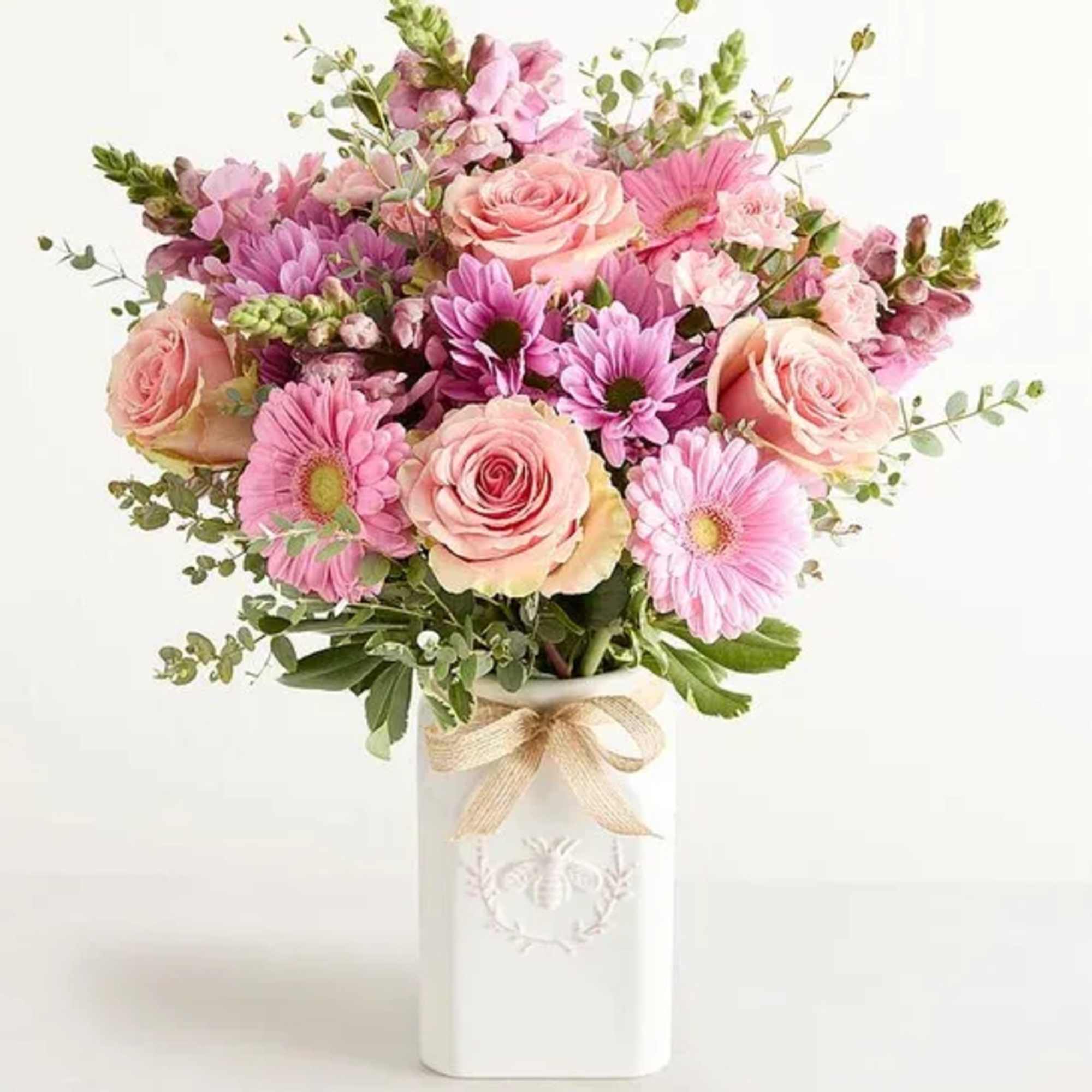 The Honey Bee Buzz for Mom arrangement , made with pink roses