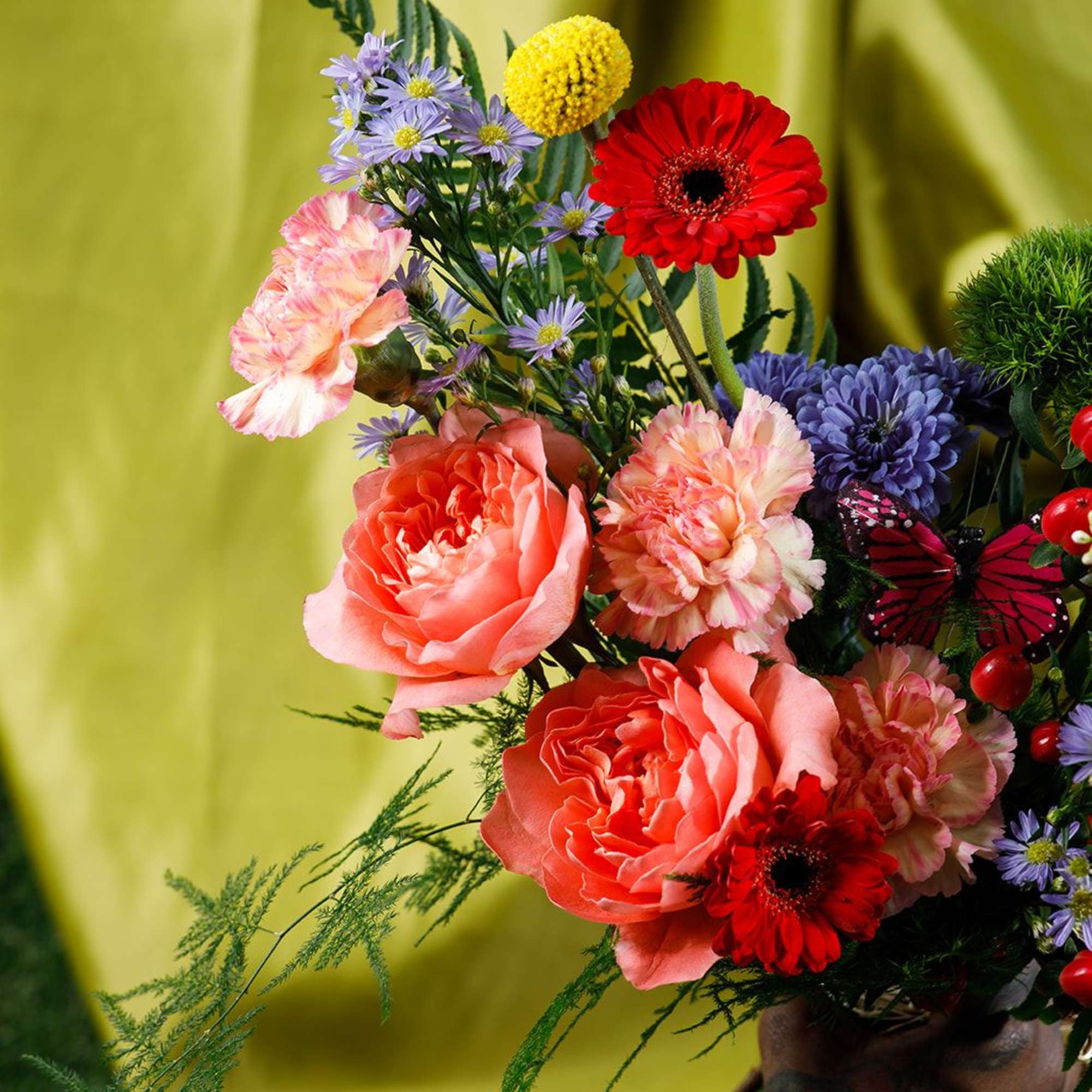 Bursting with cheerful color and a playful butterfly accent, Ms. Honeybee special