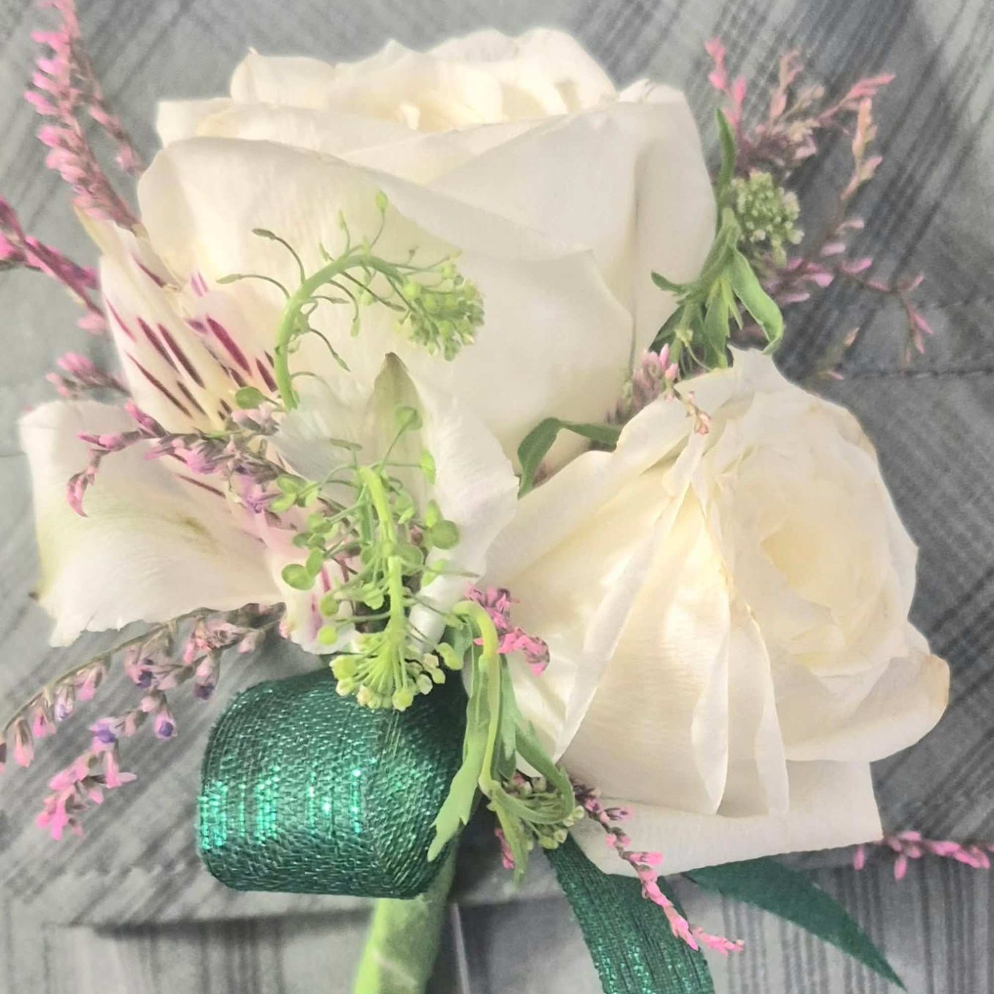 Handheld bouquet for prom, graduations or simple weddings