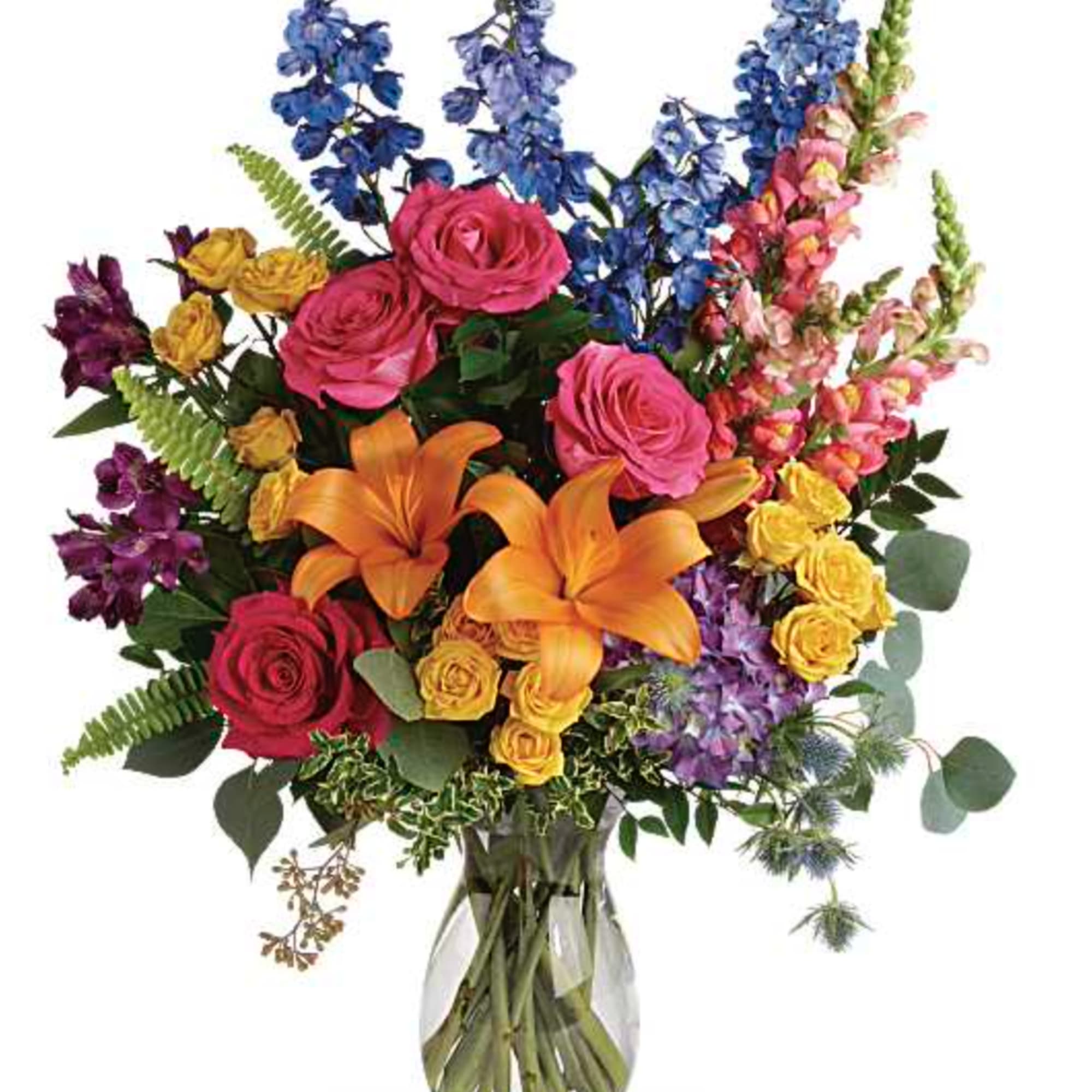 Color any occasion beautiful with this lovely bouquet of hydrangea, roses and