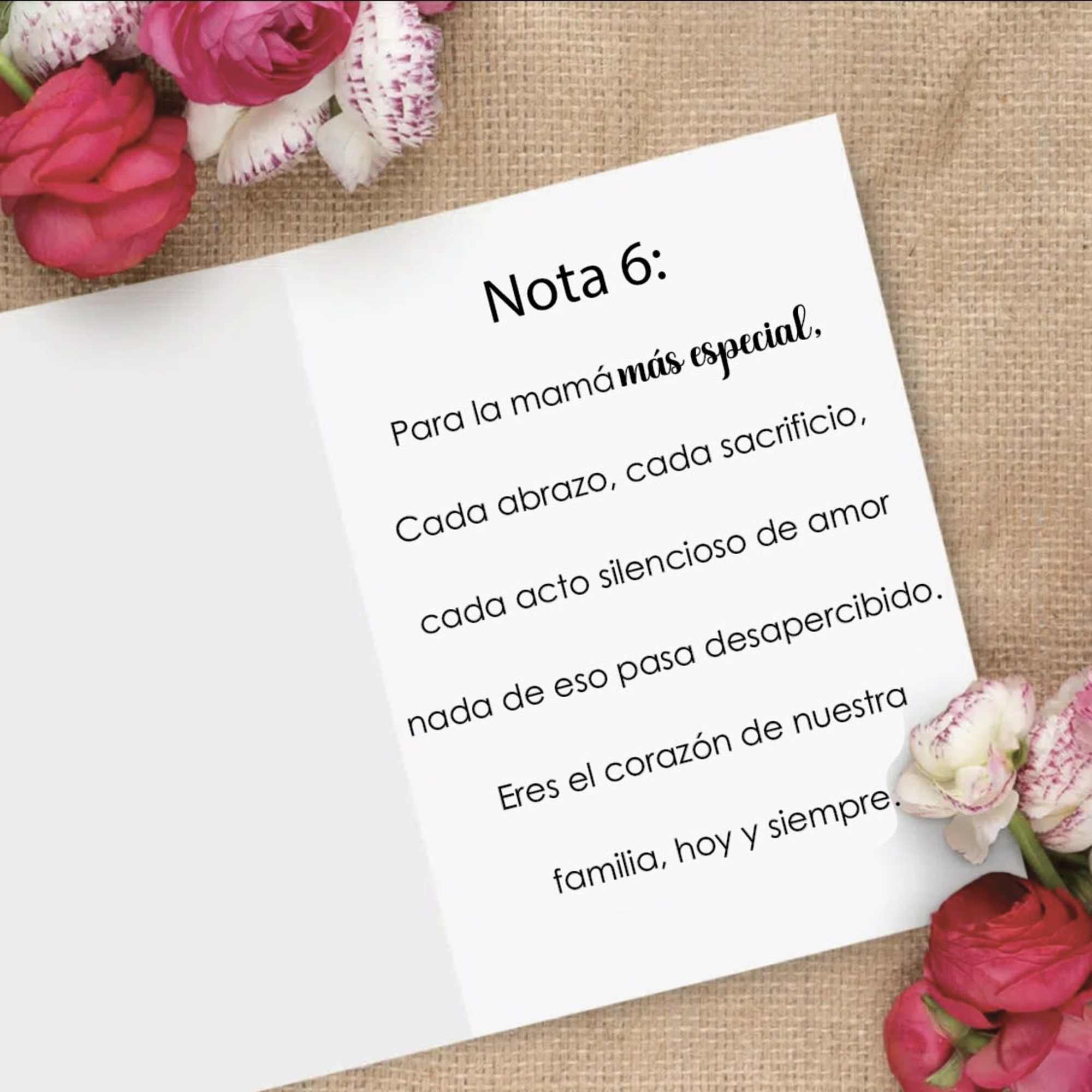 Nota 5: Feliz D&iacute;a de las Madres
Gracias por todo el amor que