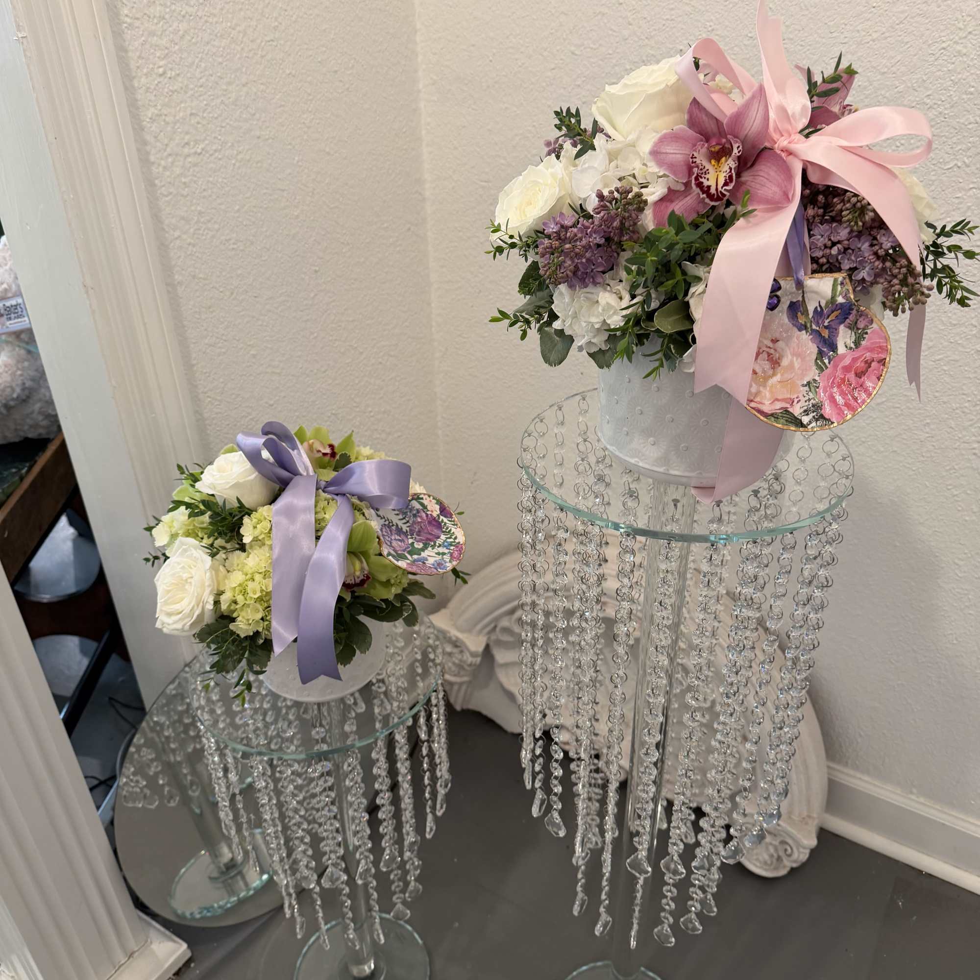 A luminous mix of pink, white, and purple florals makes this flower