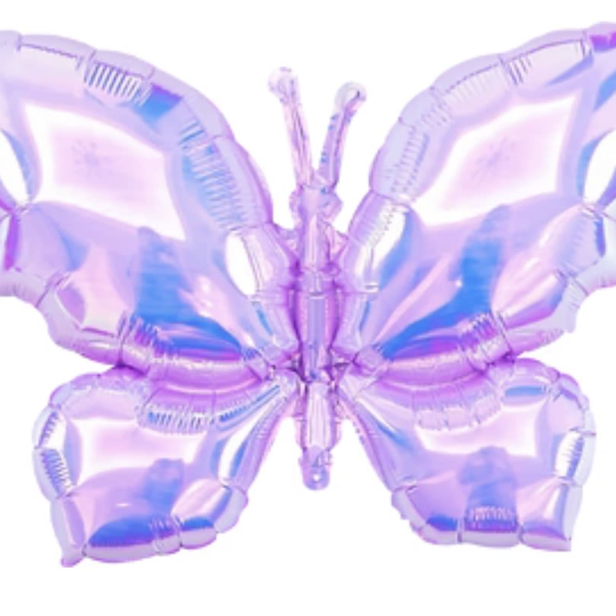 26" Airfill Only Iridescent White or Purple Butterfly Balloon