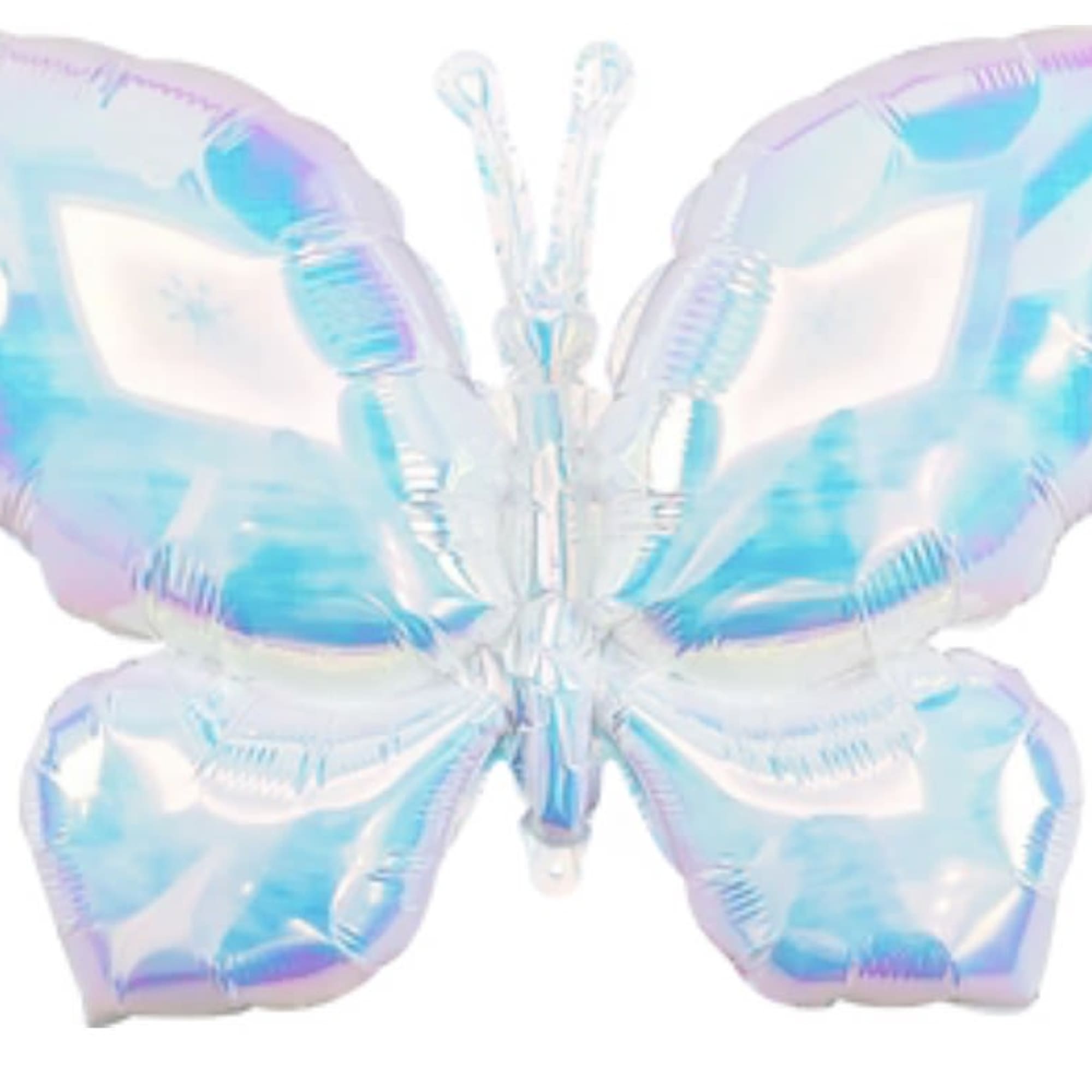 26" Airfill Only Iridescent White or Purple Butterfly Balloon