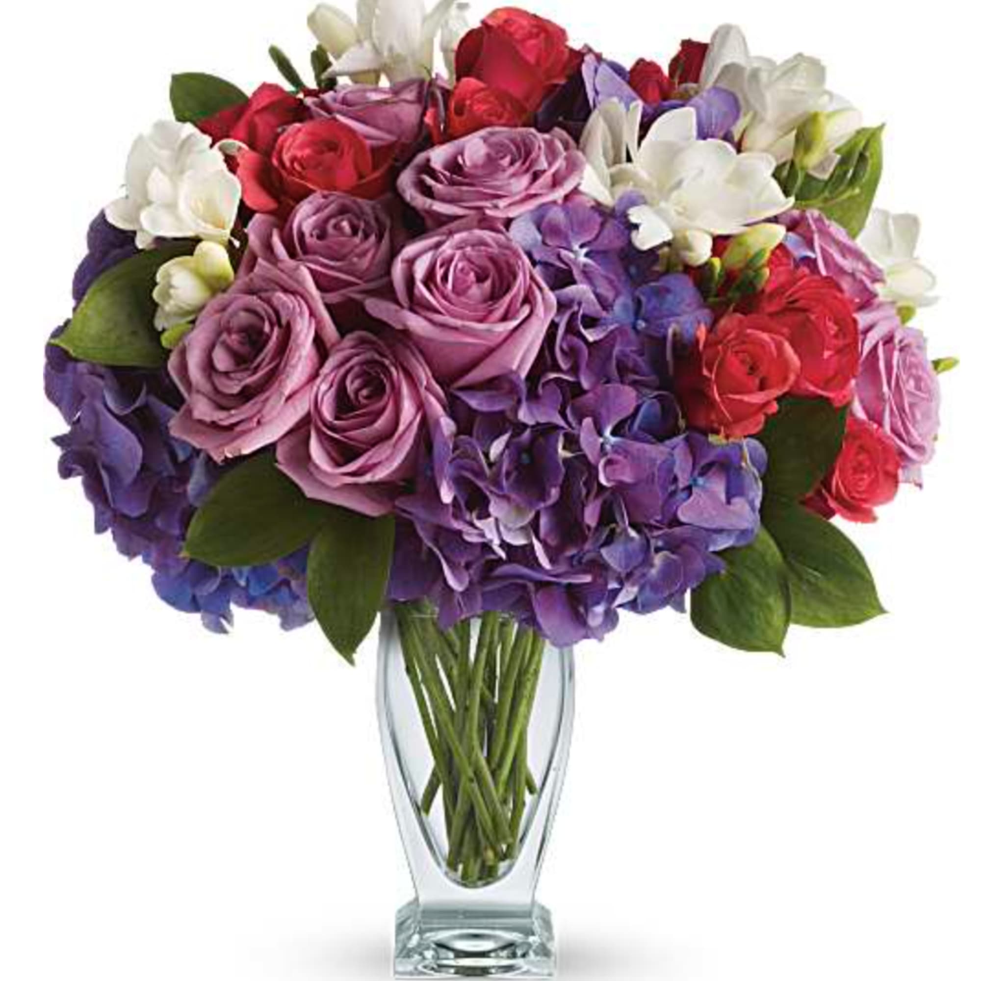 She'll wax poetic over this posh purple presentation! A unique mix of