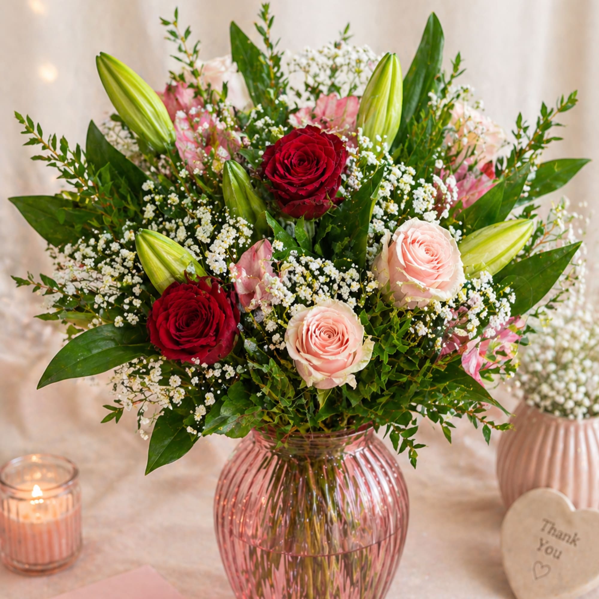 Mother&rsquo;s Wish Bouquet As Shown is a wrapped bouquet. Deluxe and Premium