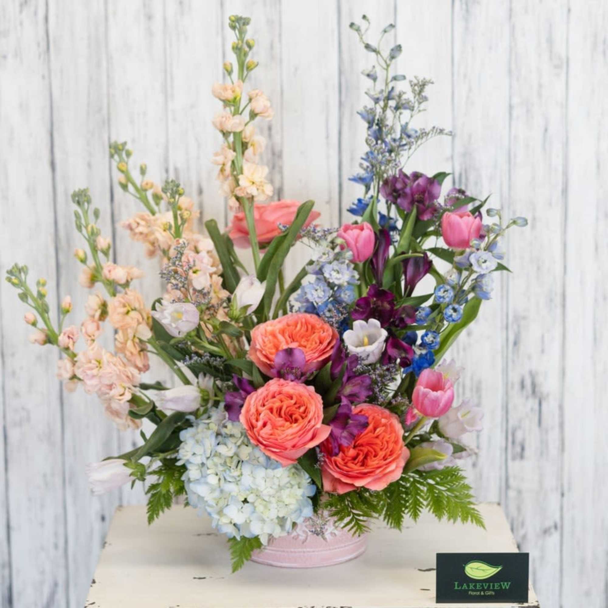 A whimsical, garden-style flower arrangement that feels like a breath of spring